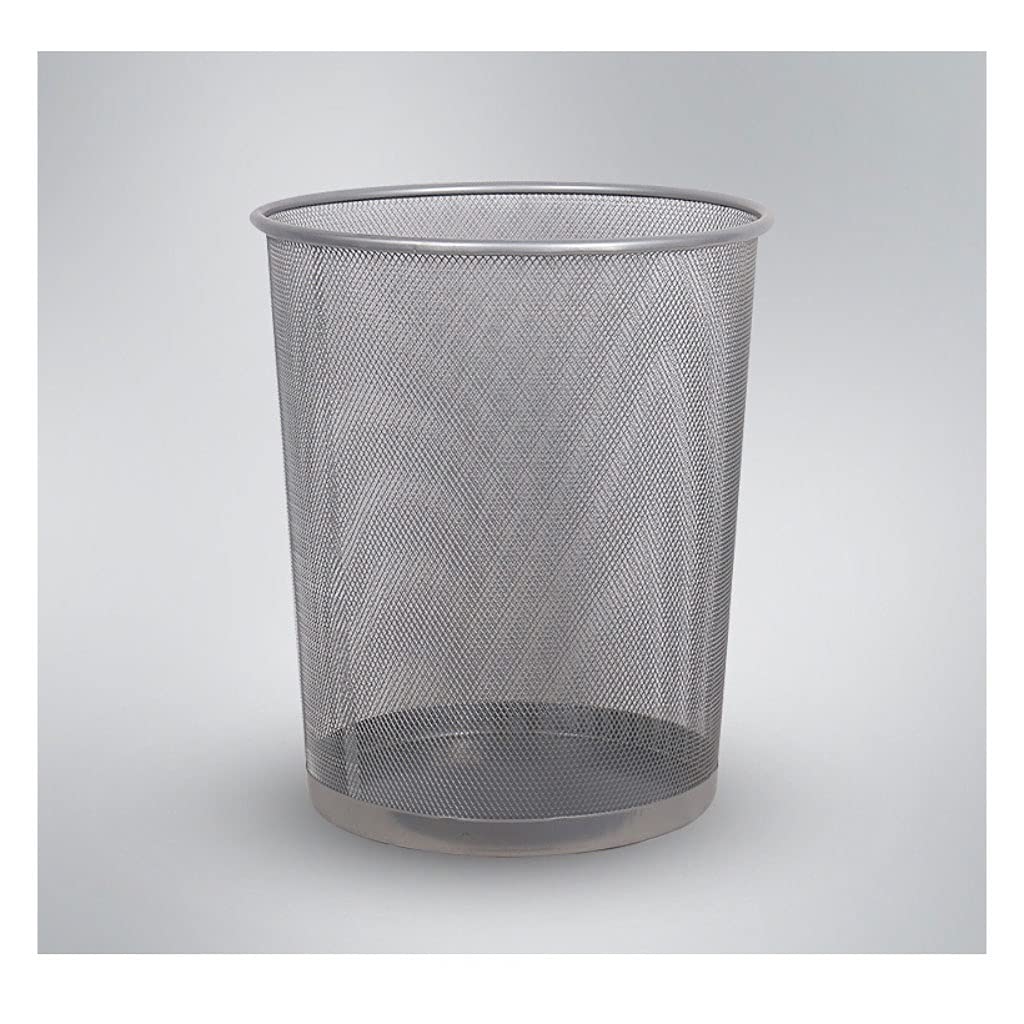 Stainless Steel Trash Can - 13 Gallon Kitchen Garbage Bin with No Lid, Durable Office Waste Basket for Bathroom, Bedroom & Dorm | Perfect for Recycling, Paper Waste & Daily Use (Size B)