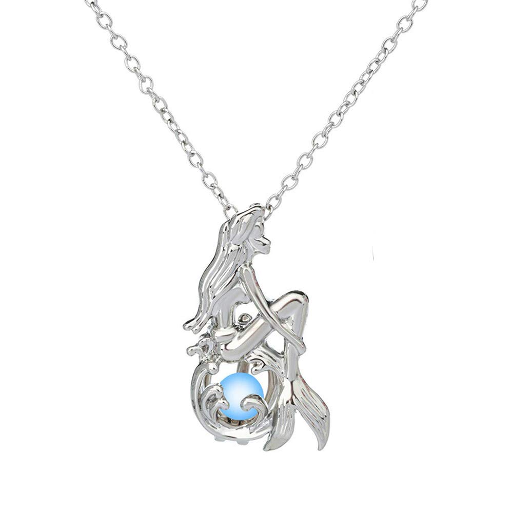Natural Luminous Pendant Necklace for Women - Sky Blue Crystal Charm Jewelry - Perfect for Evening Parties, Date Nights & Special Occasions