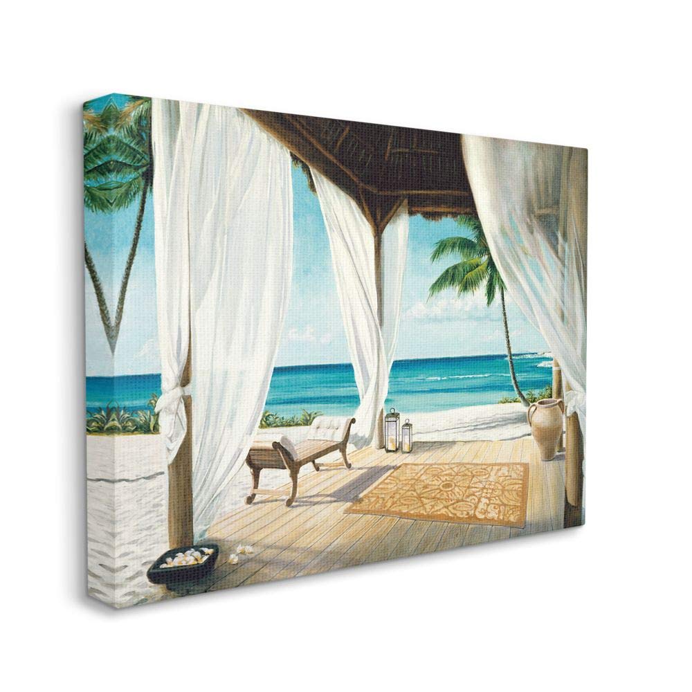 Stupell Industries Beach Resort Ocean Sea Landscape Canvas Wall Art Painting by Jacob Reed, 36x48 Inches - Perfect for Coastal Decor, Living Room, Bedroom & Beach House Interior Design