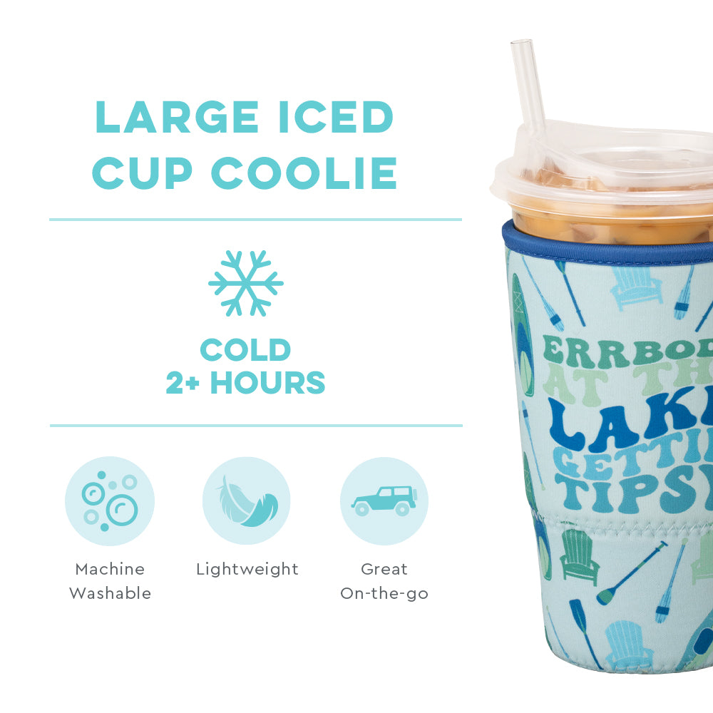 Errbody At The Lake Large Iced Cup Coolie - Insulated Can Cooler for Beer, Soda & Drinks - Perfect for Pool Parties, Beach Outings & BBQs