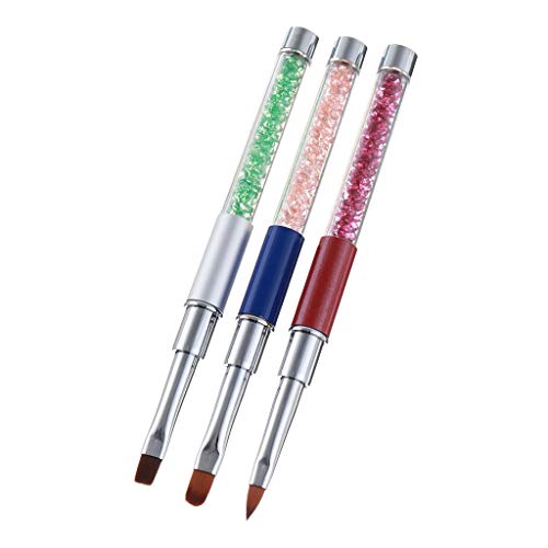 3Pcs Professional Nail Art Brush Set - Acrylic Nail Painting Pens for Salon & Home Use | Perfect for Gel Polish, French Tips & Nail Designs | Mixed Style 01