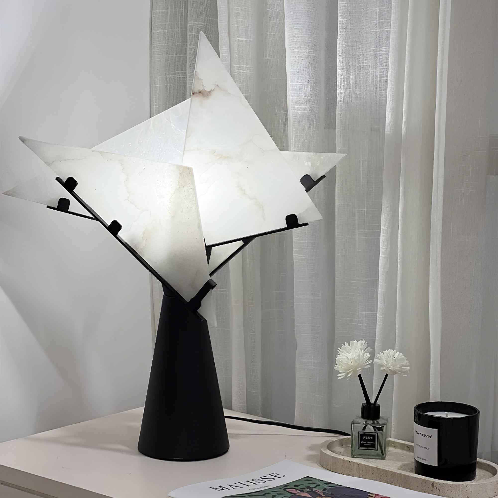 Pierre Chareau Style Modern Table Lamp - Adjustable LED Desk Light for Home Office, Bedroom & Living Room Decor - Perfect for Reading, Working & Ambient Lighting