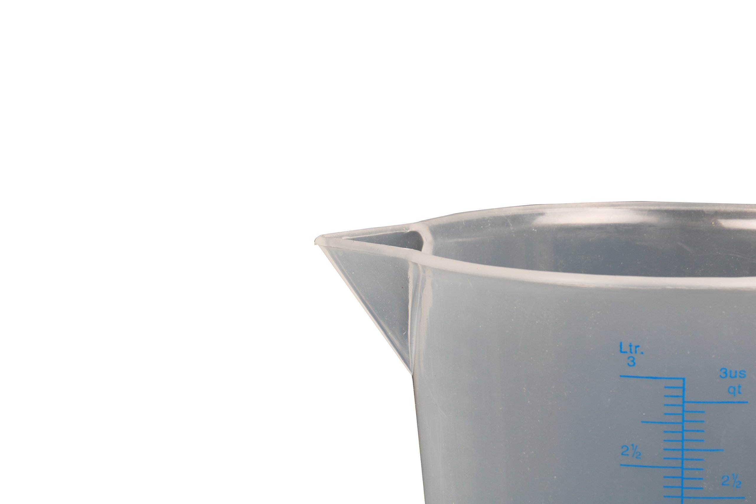 Funnel King 94150 3-Quart General Purpose Graduated Measuring Container - Multi-Use Plastic Measuring Cup for Cooking, Baking, Lab & DIY Projects