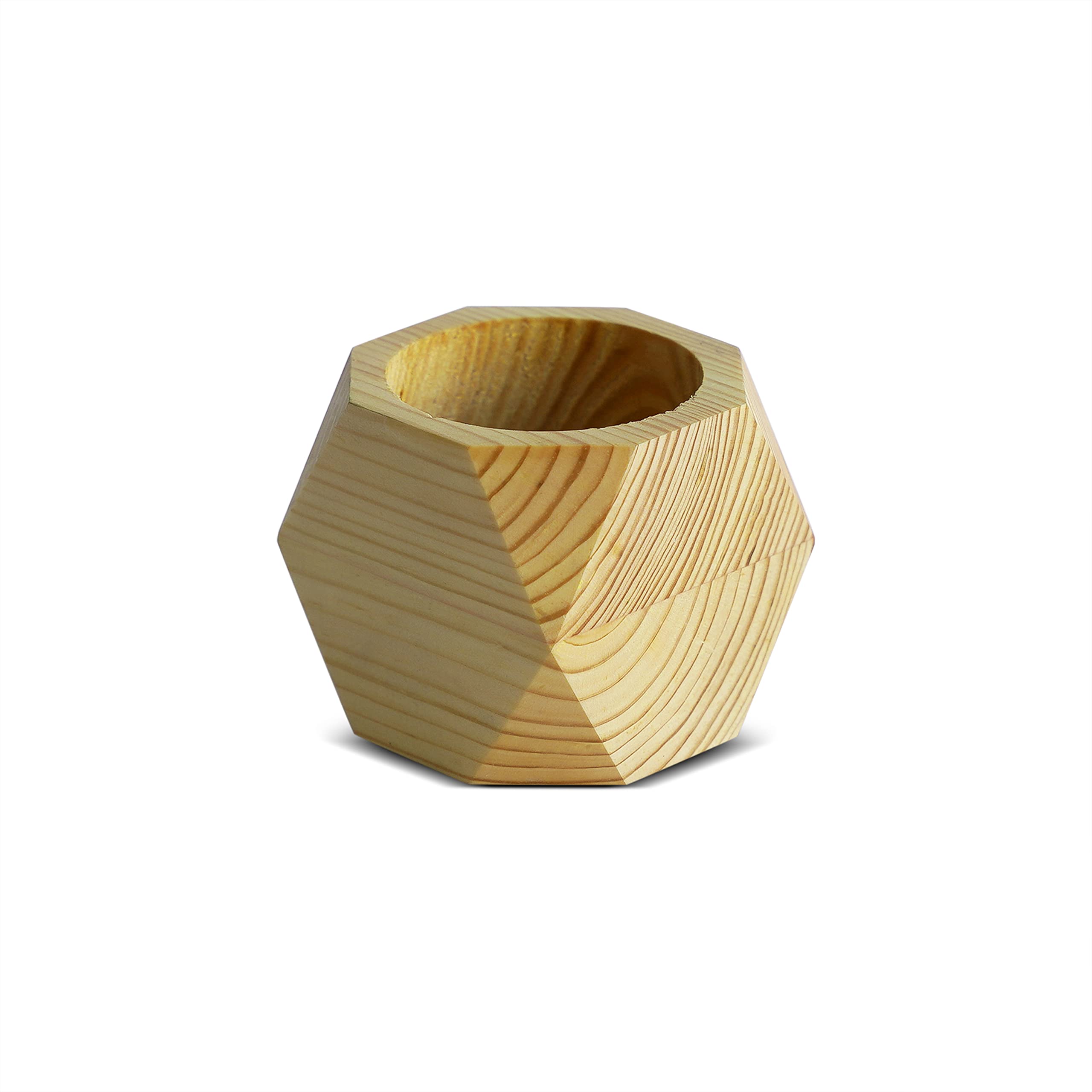 Natural Wooden Succulent Planter - Small Indoor Plant Pot for Succulents, Faux Plants, Preserved Moss & Flowers - Perfect for Home Decor, Office Desk & Gift Ideas