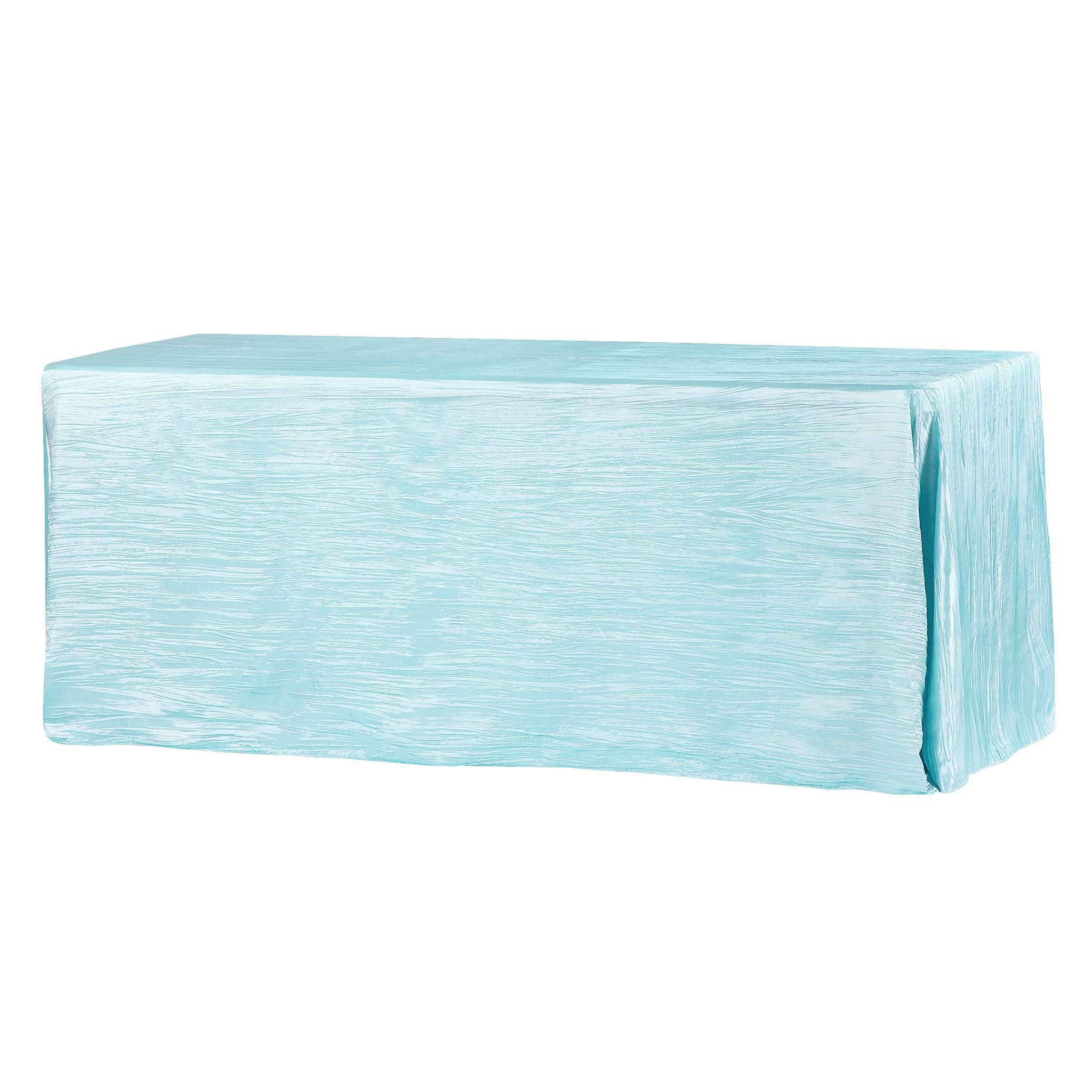 Baby Blue Crinkle Taffeta Tablecloth 90x132