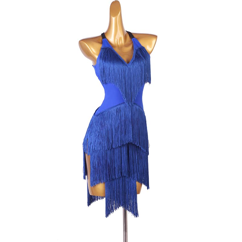 JRUIA Women's Latin Dance Dress - Tassel Ballroom Competition Outfit for Cha Cha, Waltz & Performance | Elegant Practice Costume for Professional Dancers & Beginners | Perfect for Dance Competitions, Studio Practice & Stage Shows