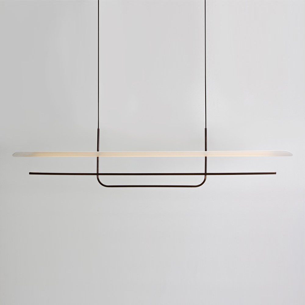BEN TOVIM DESIGN Reflector Linear Pendant Light - Bronze Patina Finish | 5 Size Options | Modern Ceiling Lighting for Dining Room, Kitchen & Living Room