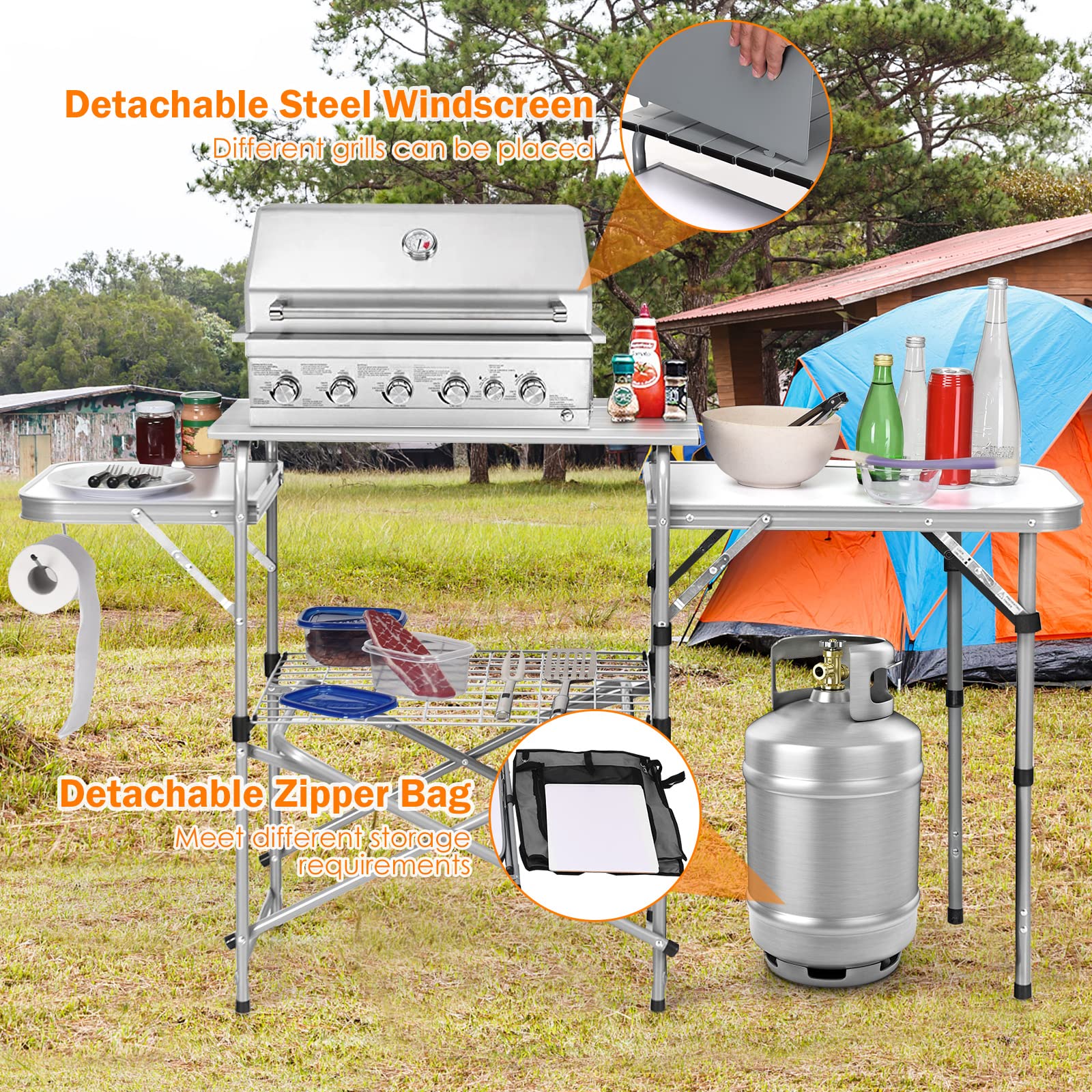 GYMAX Aluminum Portable Camping Kitchen - 26