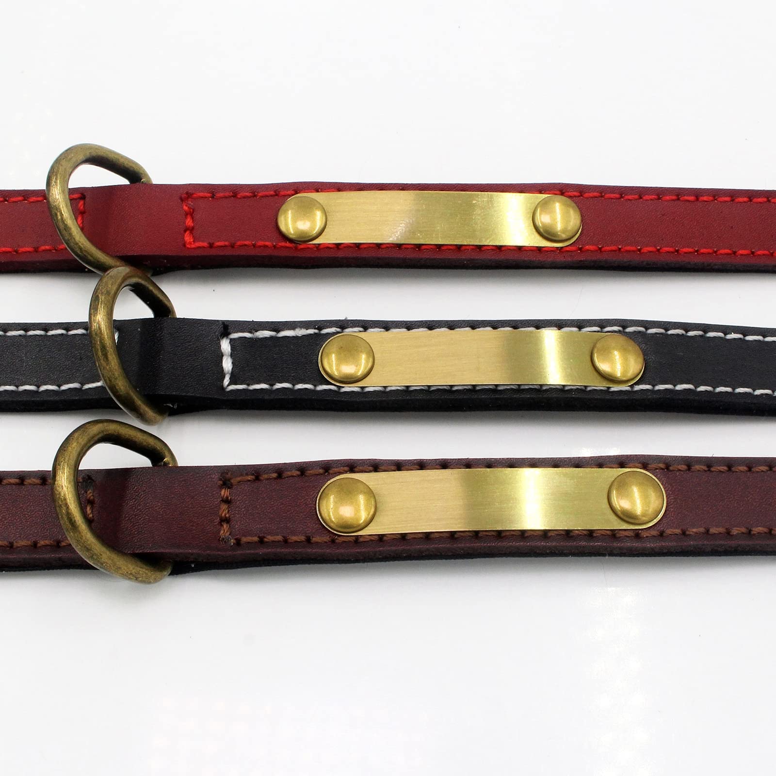 Yonsbox Personalized Leather Dog Collar - Custom Engraved Name Plate, Soft Padded & Adjustable, Heavy Duty Thick Black Collar for Small Medium Large Dogs (Male/Female/Puppy) - Perfect for Daily Walks, Training & Gifting
