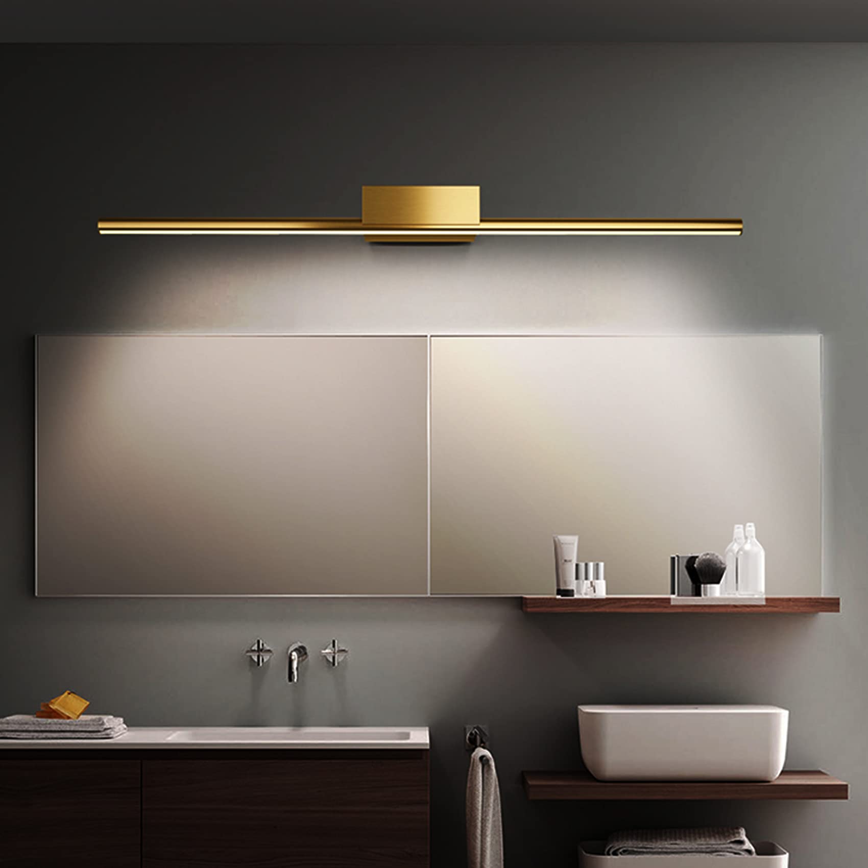 Modern LED Mirror Light - 40cm Copper Vanity Lamp for Bathroom & Bedroom