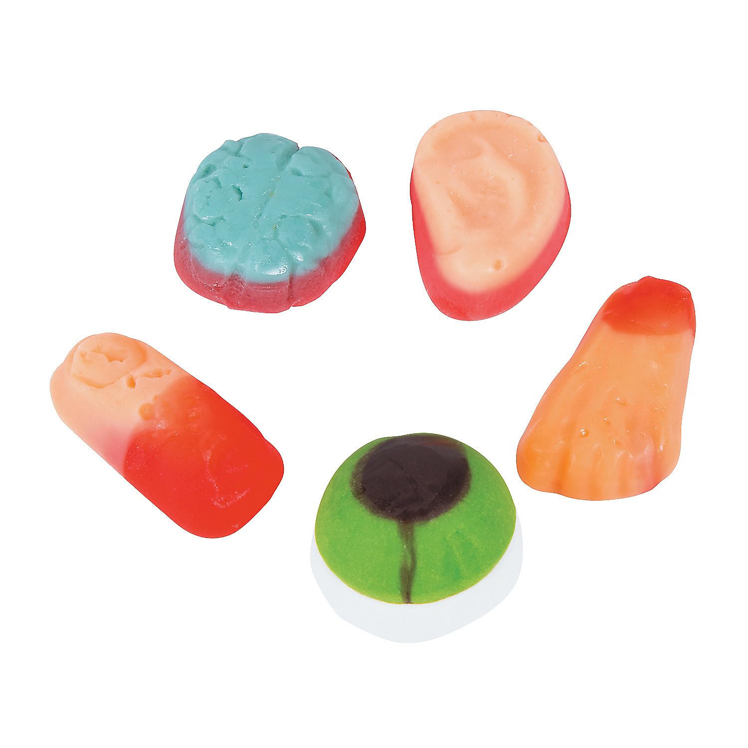 Gummy Body Parts Candy - 50 Individually Wrapped Pieces - Halloween Party Favors, Trick or Treat Supplies & Spooky Decorations - Perfect for Classroom Treats, Haunted House Events & Horror Movie Nights