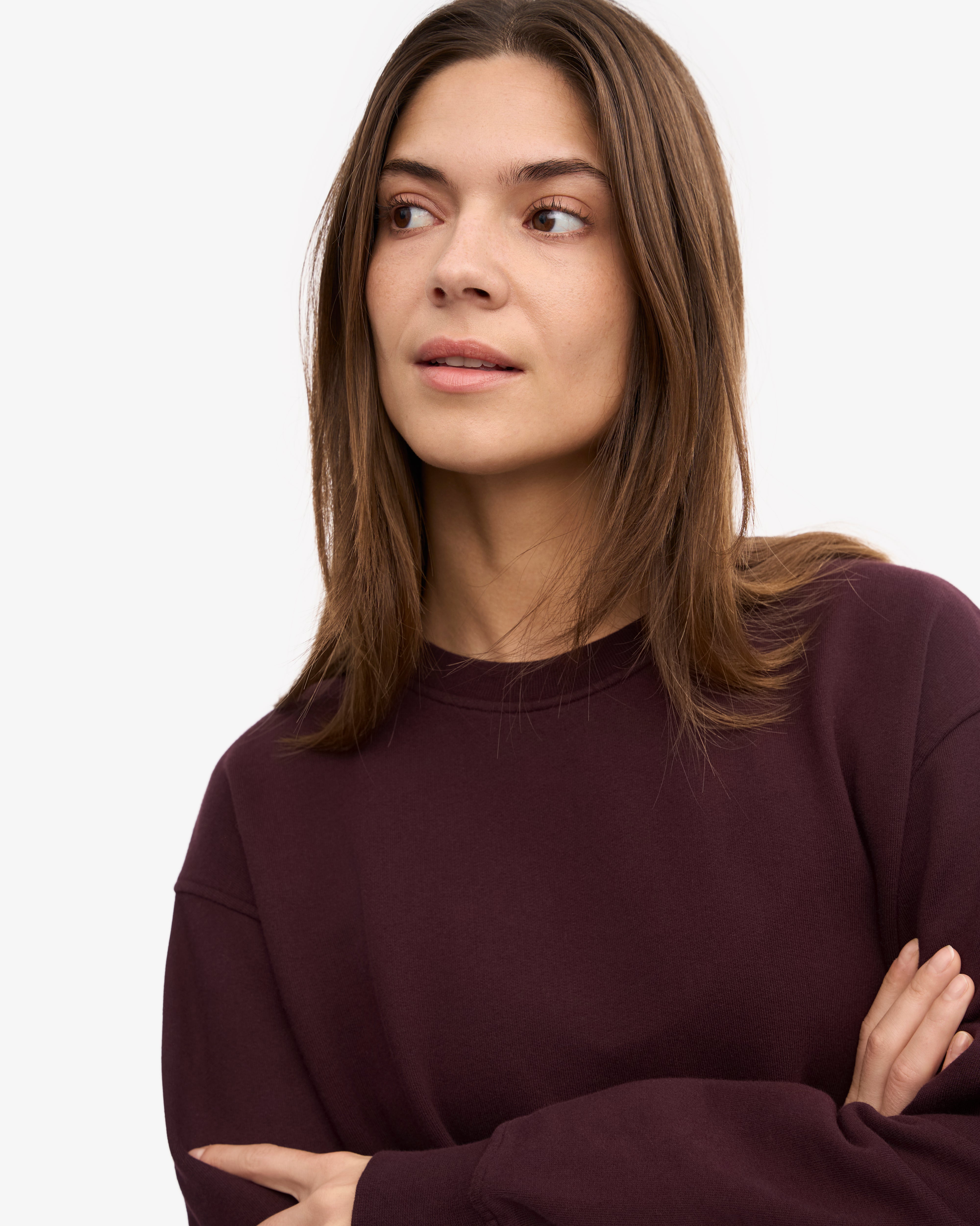 Women's Classic Organic Cotton Crew Neck T-Shirt - Oxblood Red | Soft & Comfortable Casual Wear for Everyday Outfits