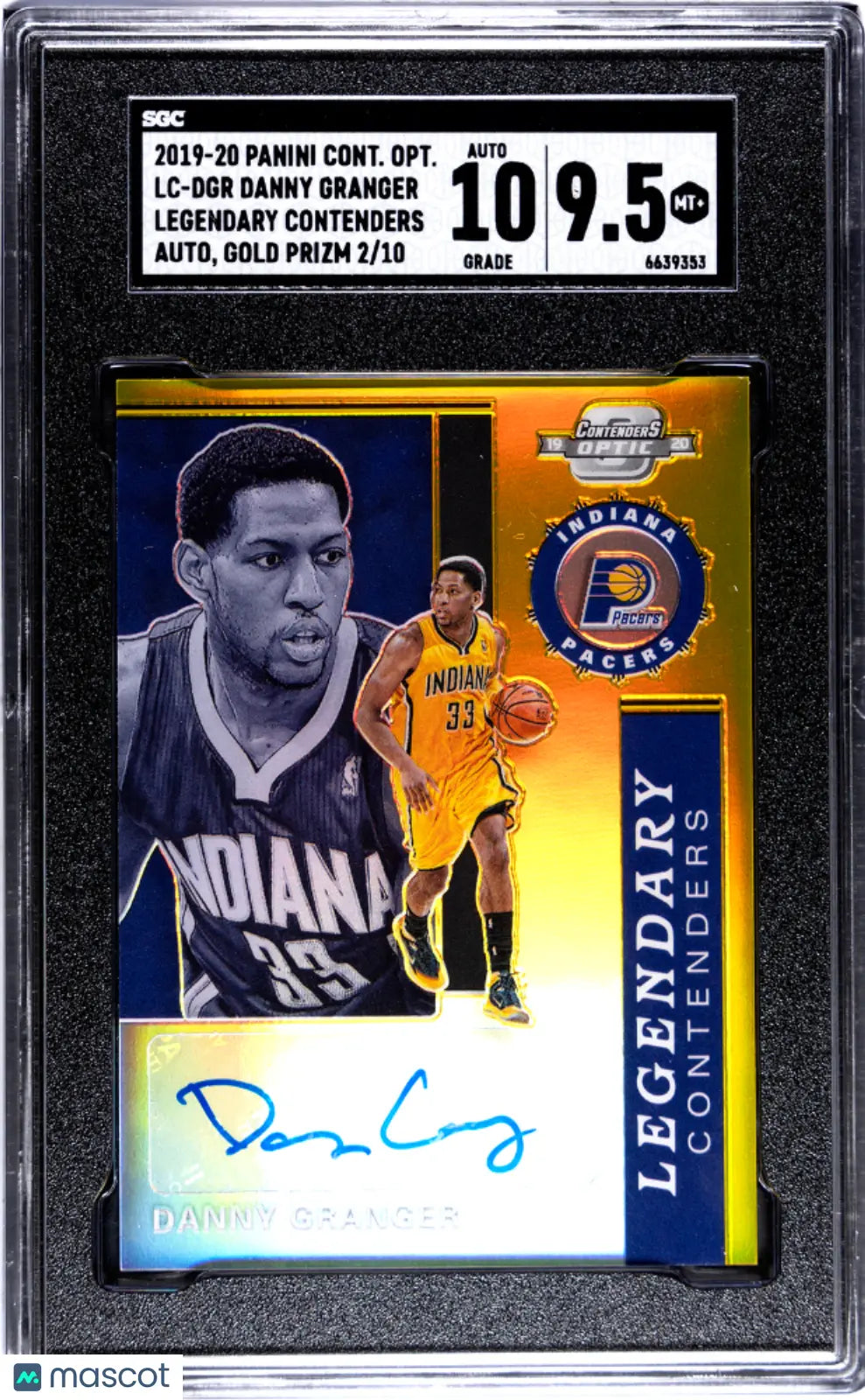 2019 Panini Contenders Optic Danny Granger Legendary Gold Prizm Auto SGC 9.5/10 - Rare Basketball Trading Card for Collectors & Sports Memorabilia Enthusiasts