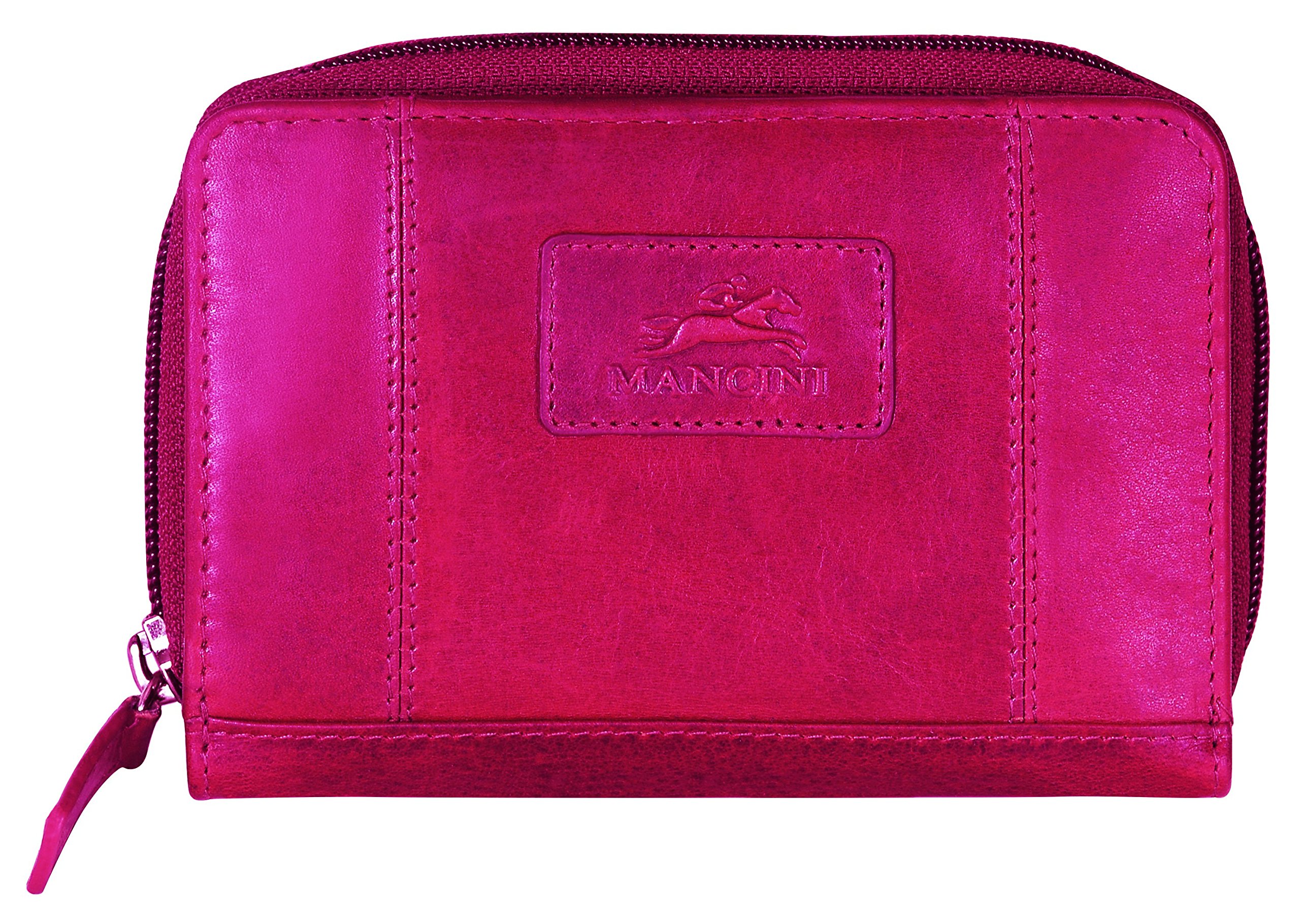 Mancini Women's RFID Blocking Clutch Wallet - Slim & Secure Card Holder for Credit Cards & ID - Perfect for Parties, Travel & Everyday Use (Red)