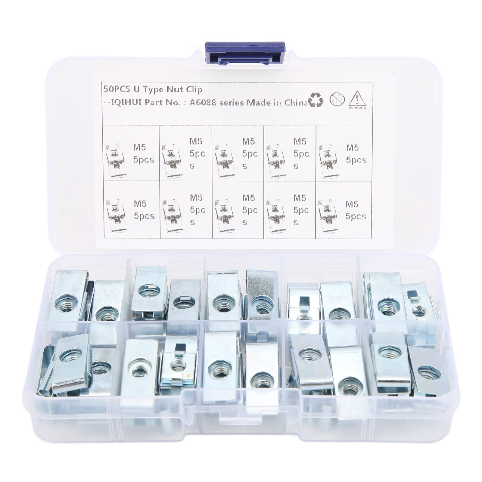 50 Pcs U-Shaped Car Fastener Clips Set - M5 Rust-Resistant Auto Body Panel Clips for Secure Fastening | Perfect for Car Repair, DIY Auto Maintenance & Vehicle Panel Installation
