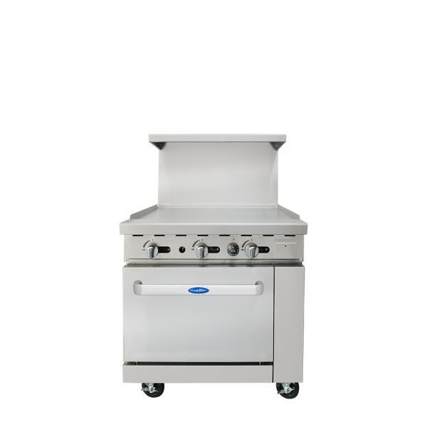 Atosa AGR 36G 36-Inch Commercial Gas Range with Manual Griddle Top - 102,000 BTU for Restaurants, Catering & Food Trucks