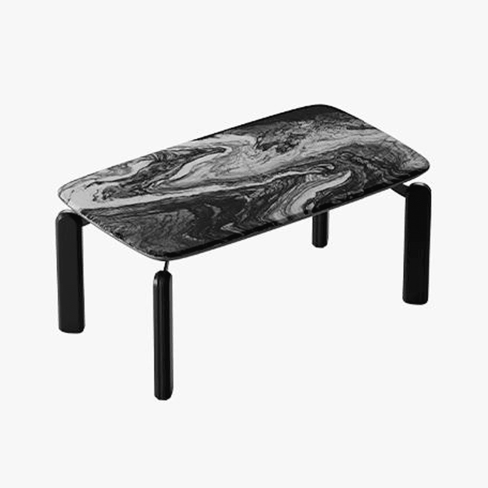 Genevieve Modern Marble Tech Dining Table - Light & Dark Finish - Perfect for Kitchen, Dining Room & Small Space Homes