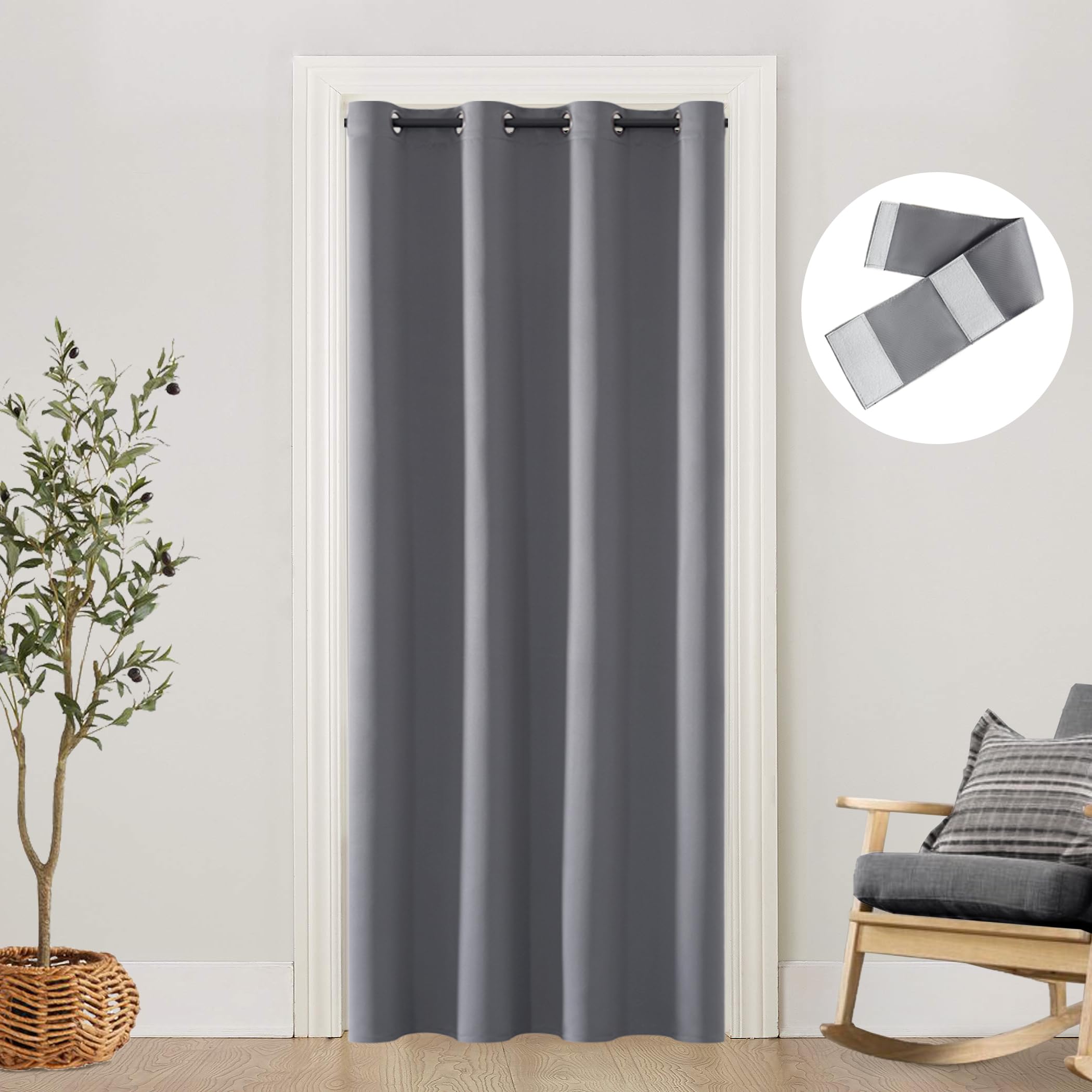 SHINELAND 48 x 80 Inch Faux Accordion Door Curtain - Privacy Room Divider for Doorways, Closets & Temporary Spaces | Perfect for Bedrooms, Dorms, Offices & Room Partitioning