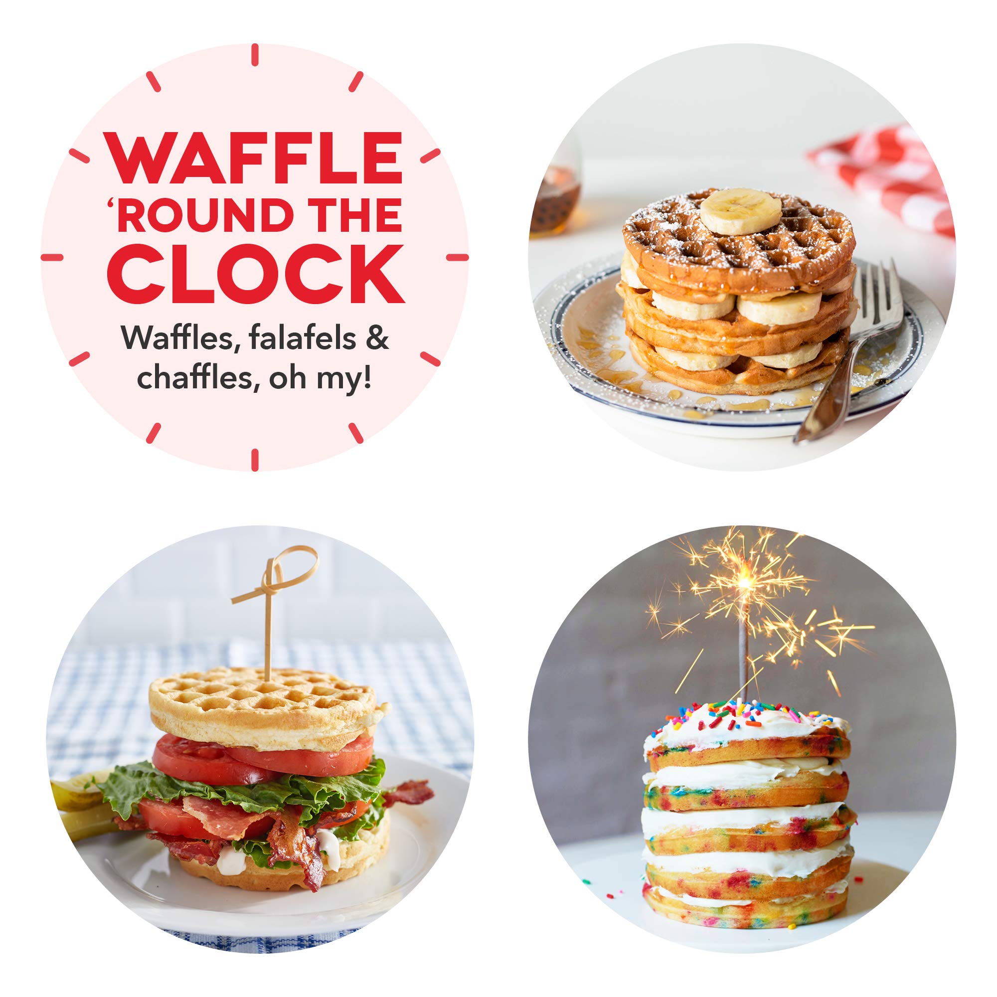 Mini Waffle Maker for Single Waffles, Hash Browns & Keto Waffles - 4 Inch Non-Stick Surface, Easy to Clean - Perfect for Breakfast, Snacks & Low-Carb Diets (Orange, Aqua)