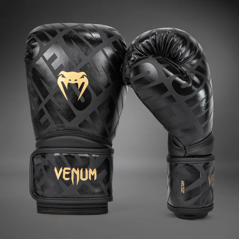 VENUM CONTENDER 1.5 Boxing Gloves for Training - Premium Black & Gold MMA Gloves for Kickboxing, Muay Thai & Fitness Workouts