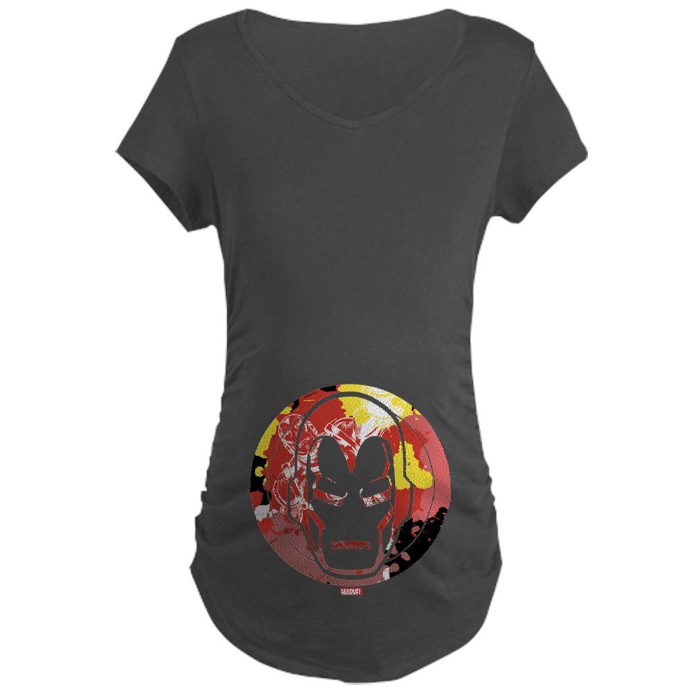 Iron Man Icon Maternity Dark T-Shirt - Comfortable Pregnancy Tee for Marvel Fans | Perfect for Casual Wear & Baby Showers