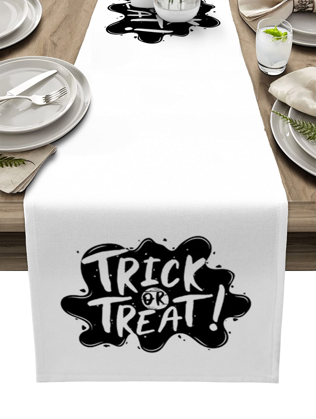 90 Inch Halloween Trick or Treat Table Runner - 13