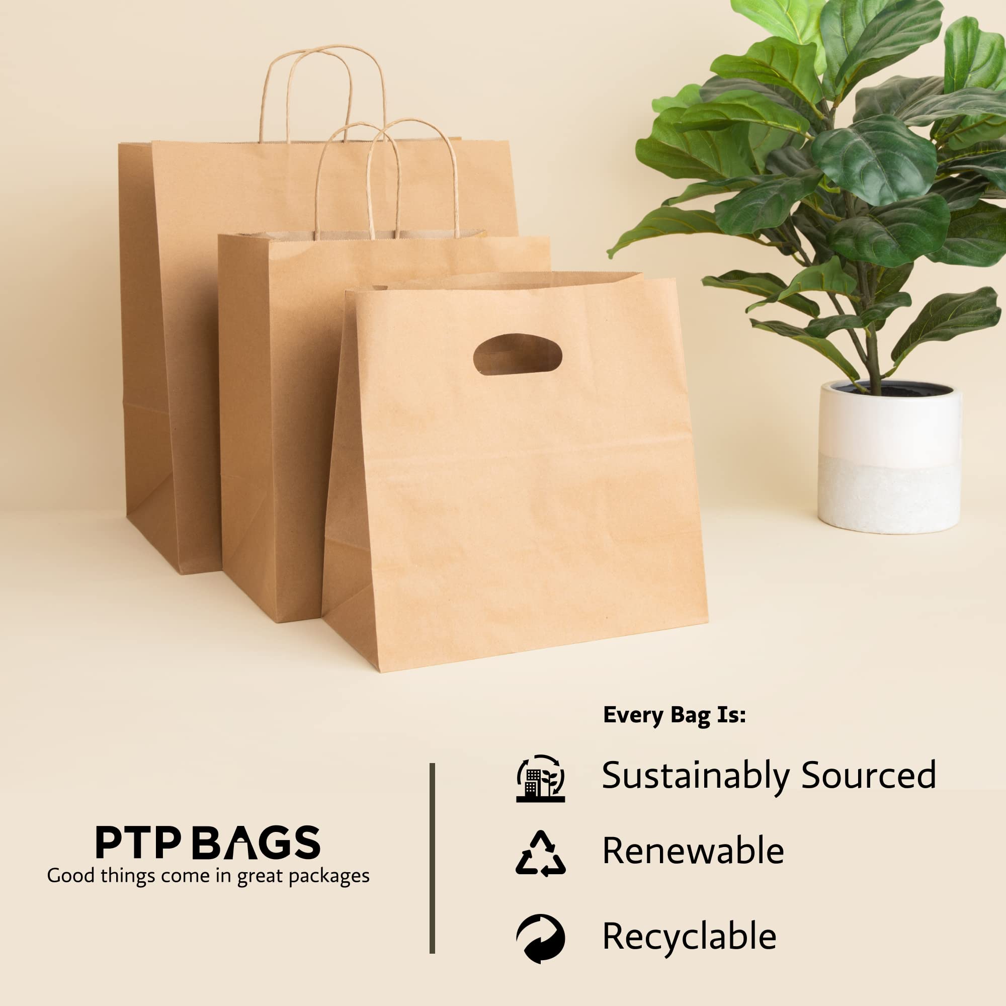 Eco-Friendly White Kraft Paper Tote Bags 10