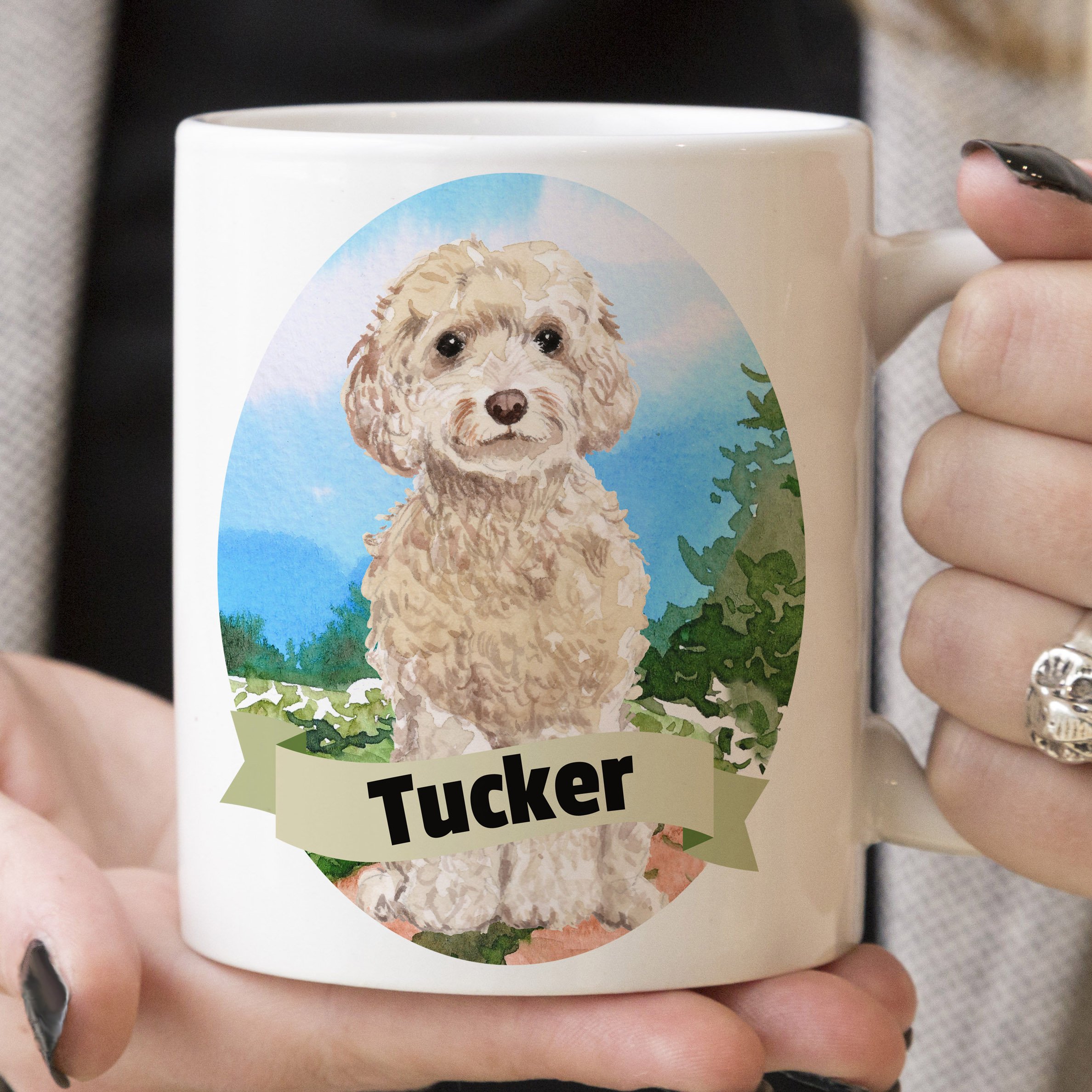 Custom Cockapoo Dog Mug - Personalized with Your Dog's Name | White, Brown, or Black | Microwave & Dishwasher Safe | Perfect Gift for Pet Lovers & Coffee Enthusiasts