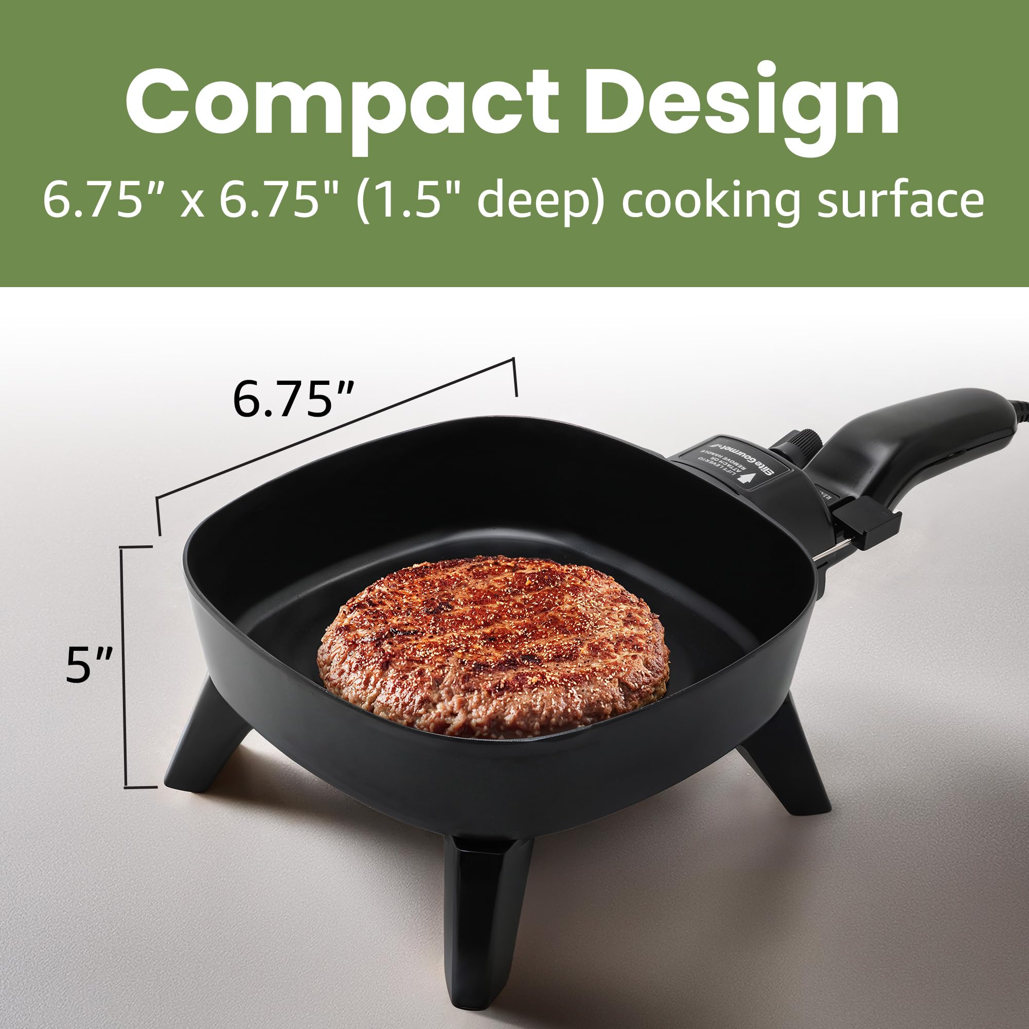 Elite Gourmet EFS-400 600W Electric Skillet - 7