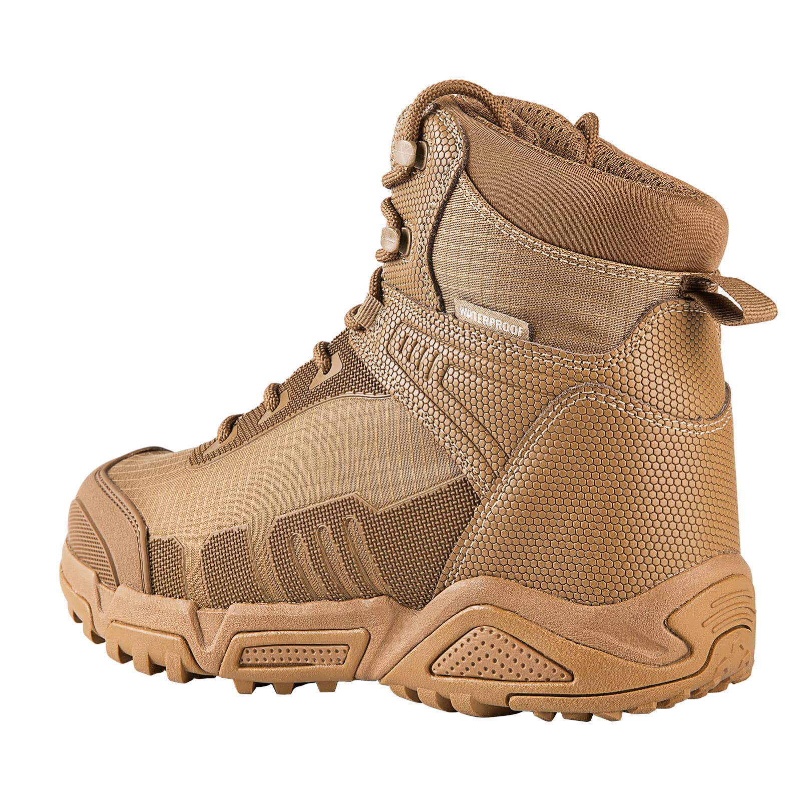 FREE SOLDIER Men's 6 Inch Tactical Ankle Boots - Lightweight Military Duty Work Boots, Breathable Desert Combat Boots for Hiking, Outdoor & Work - Perfect for Tactical Operations, Construction & Adventure Activities
