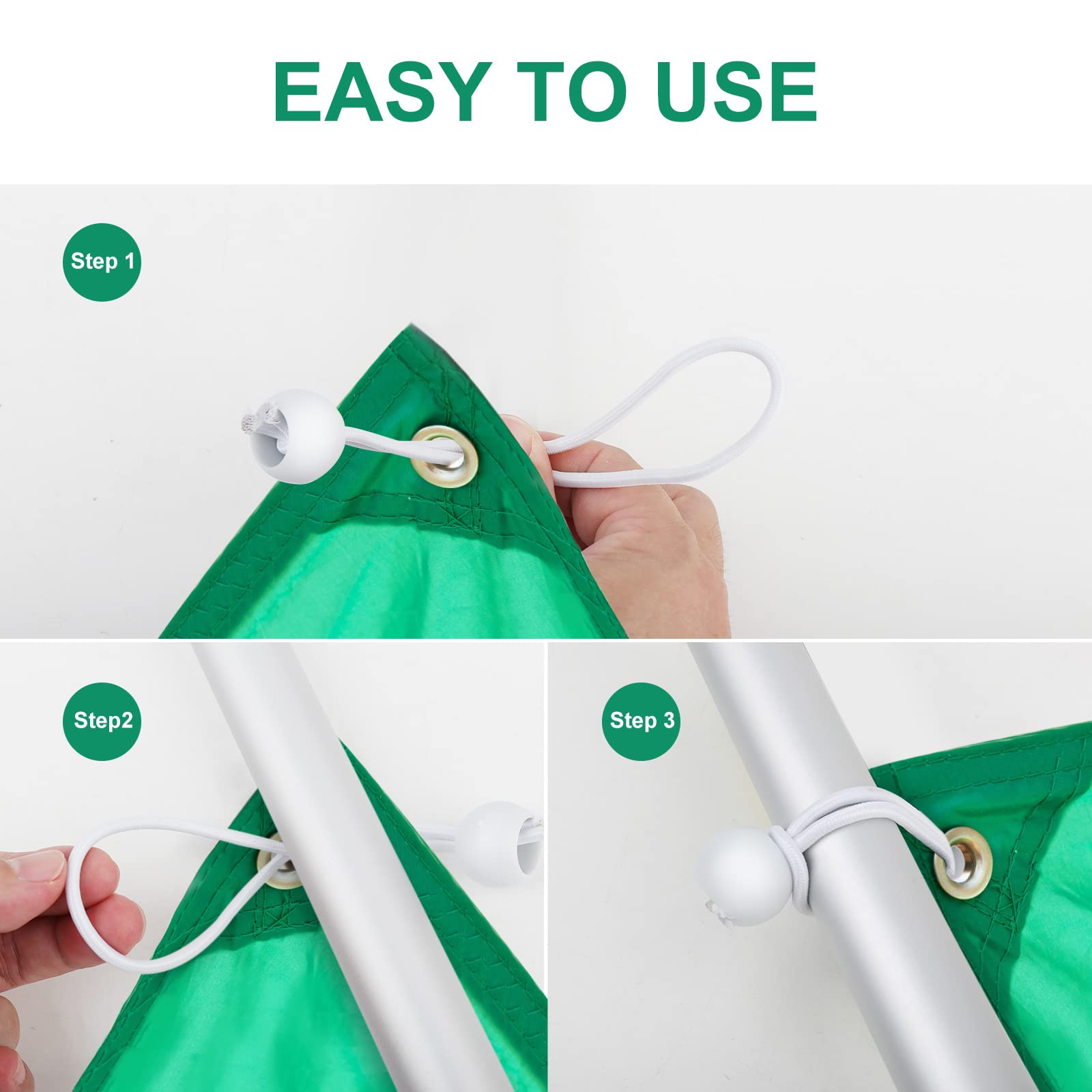 50PCS 4-Inch Heavy Duty Mini White Ball Bungee Cords with UV Resistance - Tarp Tie Down Bungee Balls for Shelter, Camping, Cargo, Tent Poles - Perfect for Outdoor Gear Organization, RV Accessories, and DIY Projects