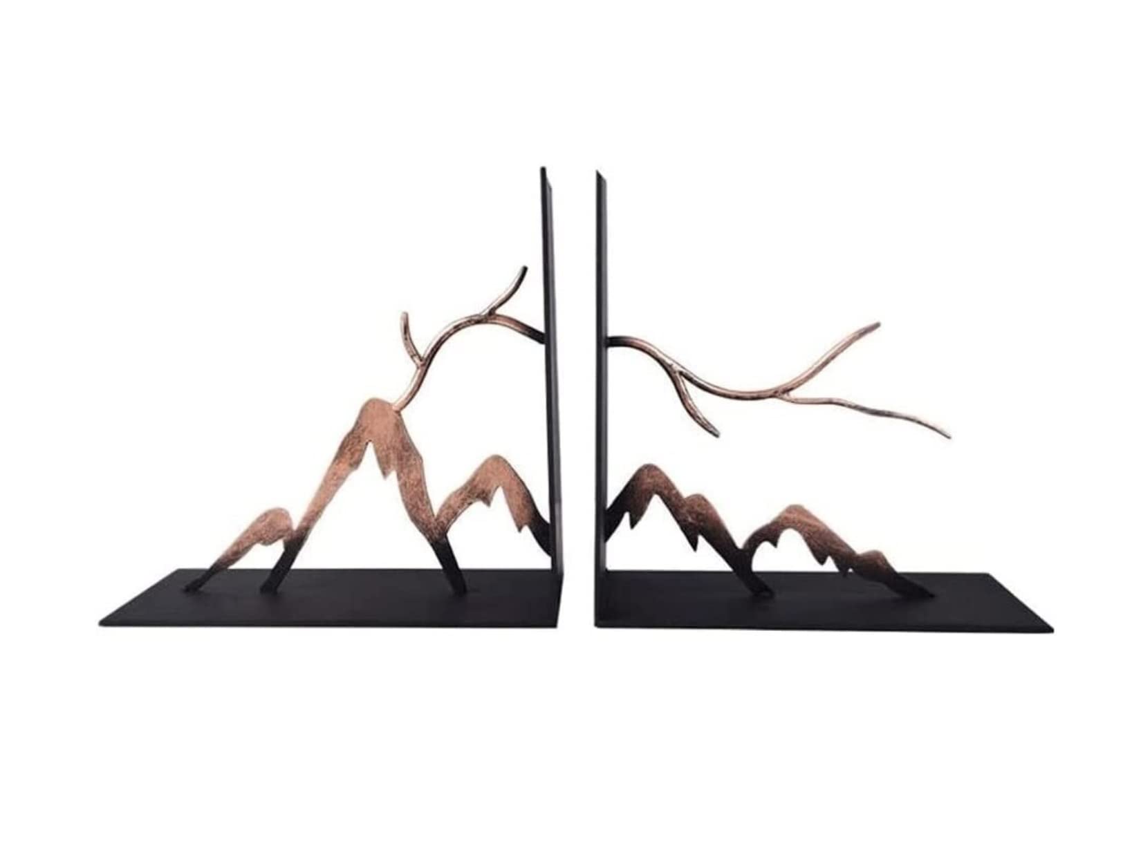 Decorative Metal Book Ends for Office & Home - Heavy Duty Bookends for Shelves, Desks & Bookcases - Unique Book Stoppers & Organizers for Books, Albums & Office Supplies