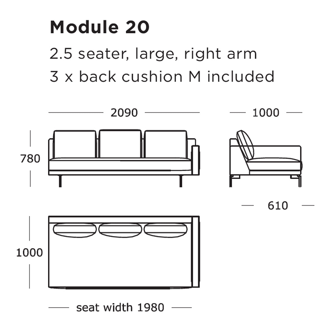 Modular Sofa Edge V2 - 17 to 24 Seating Configurations for Living Room, Lounge & Office Spaces