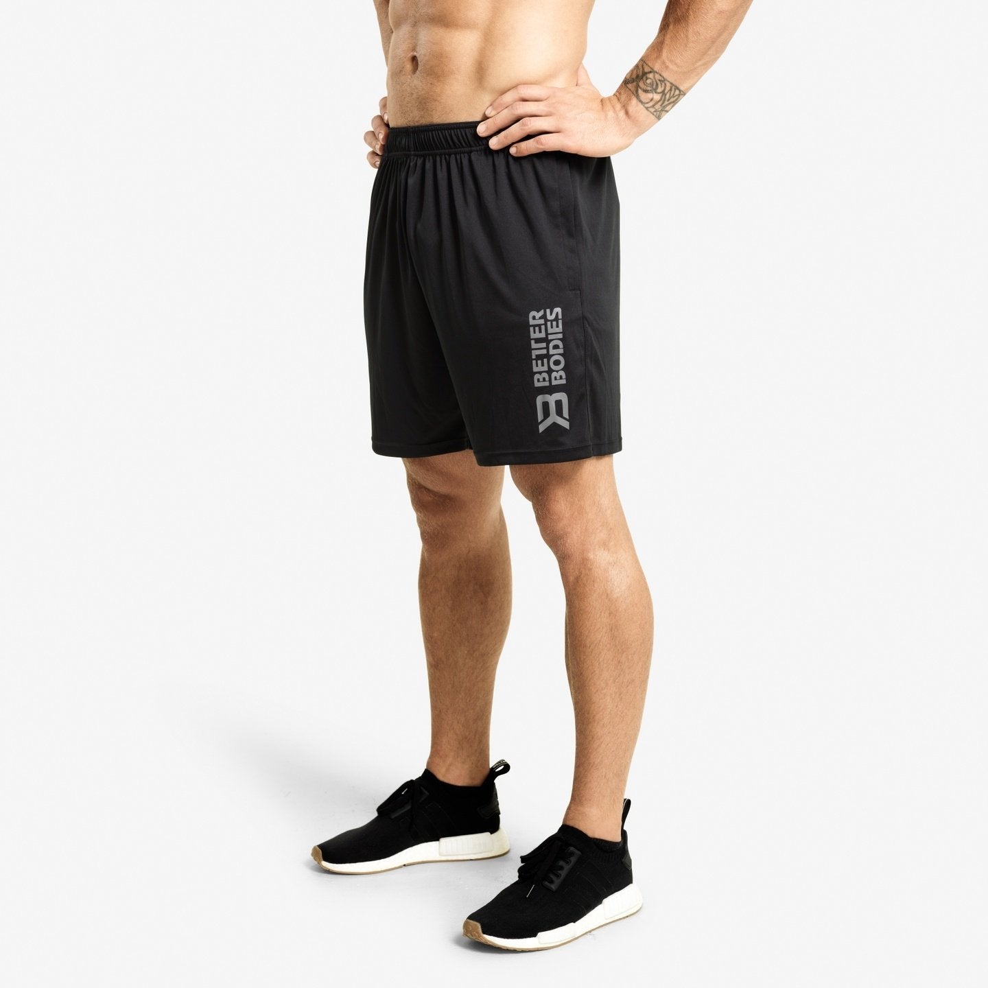 Better Bodies Loose Fit Functional Workout Shorts for Men & Women - Breathable Quick-Dry Gym Running Training Shorts - Black (Ideal for Yoga, Jogging & Outdoor Activities)