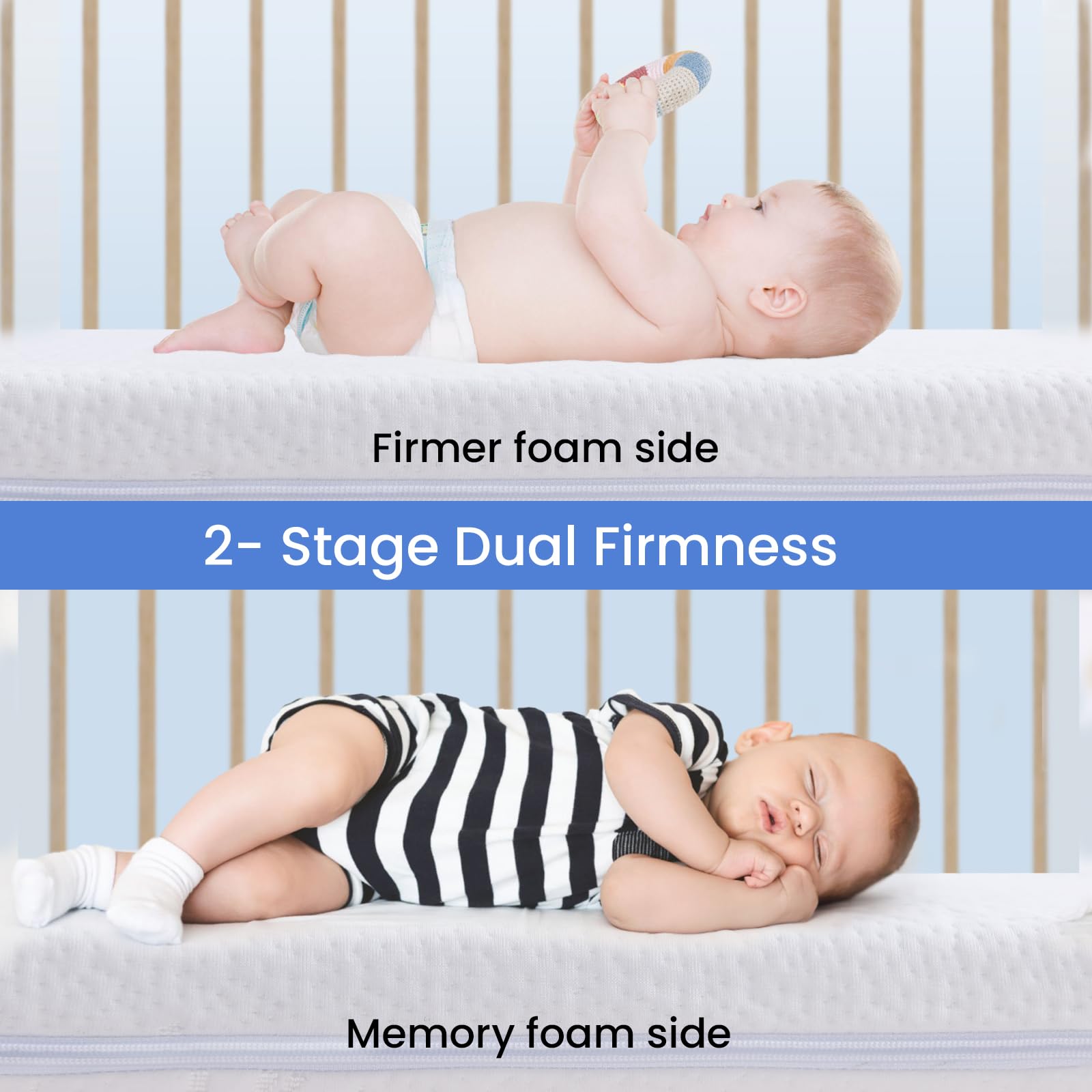 Dual-Sided Memory Foam Crib & Toddler Mattress - 5