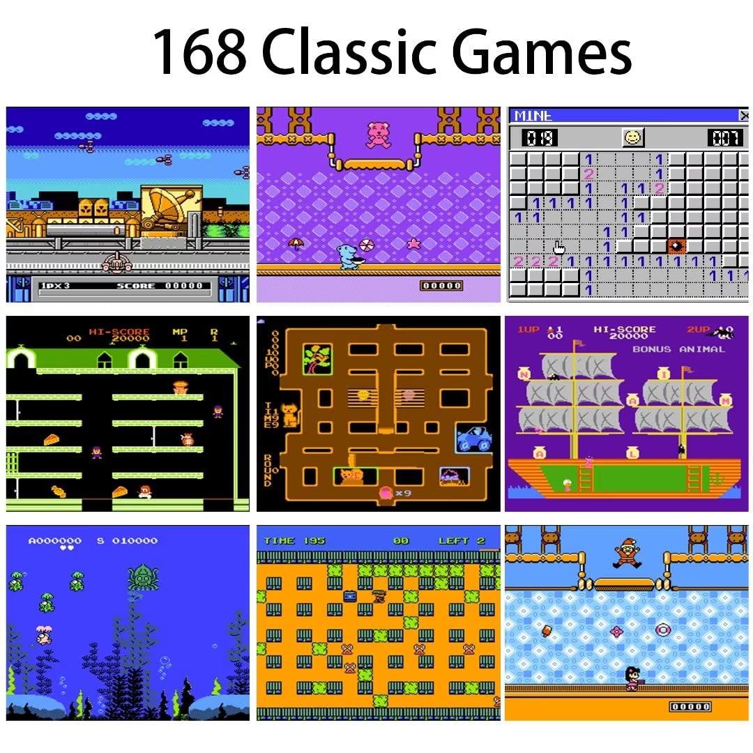 Retro Gameboy Case for iPhone 12/12 Pro - 168 Classic Games Handheld Console with Color Display, Anti-Scratch Shockproof Phone Cover (Black) - Perfect for Gaming Enthusiasts & Nostalgic Entertainment