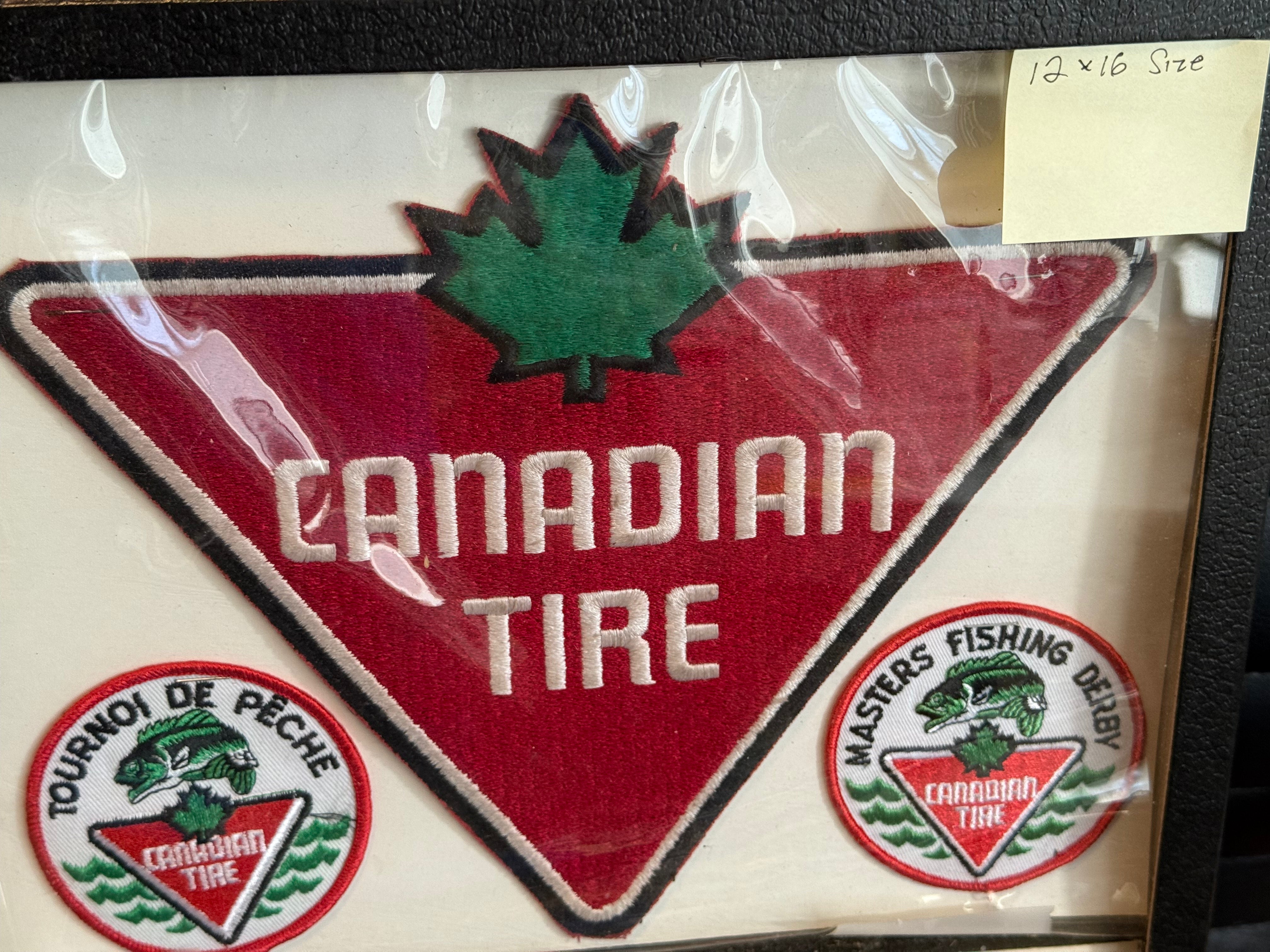 Vintage Canadian Tire Collectibles in 12x16 Frame - 1990s Rare Memorabilia for Home Decor & Man Cave Display