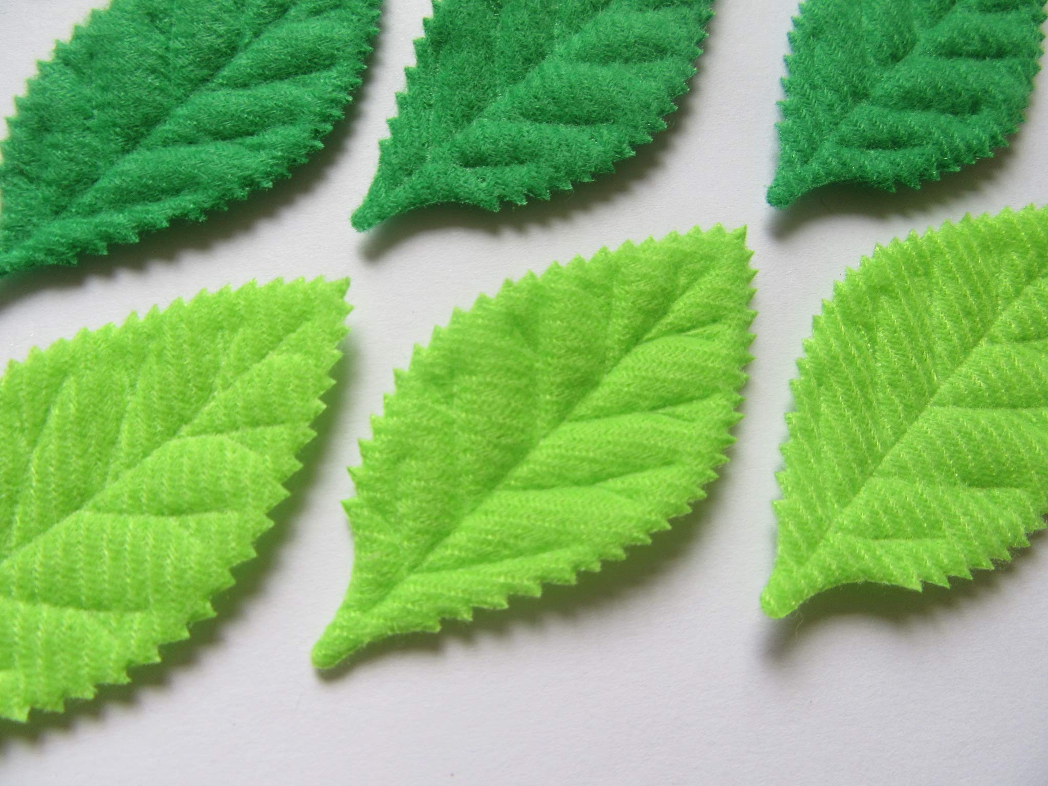 YYCRAFT 90-Piece Green Felt Velvet Leaf Appliques for DIY Crafts - 2-Sided Padded Leaves for Sewing, Scrapbooking & Home Decor
