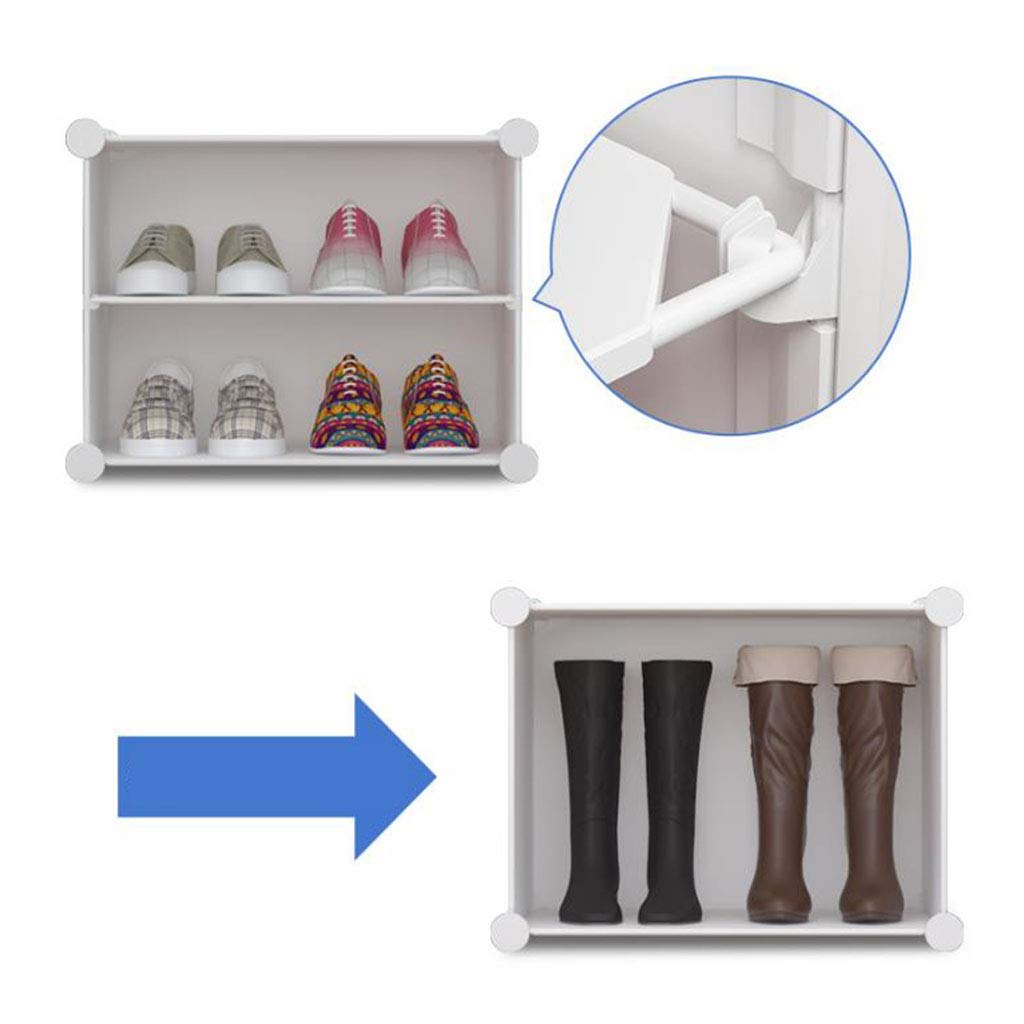 Plastic Shoe Rack Organizer - 5-Tier Storage Cabinet for Entryway, DIY Assembly Lightweight Space-Saving Shoe Shelf (White) | Perfect for Closet, Bedroom & Mudroom Organization