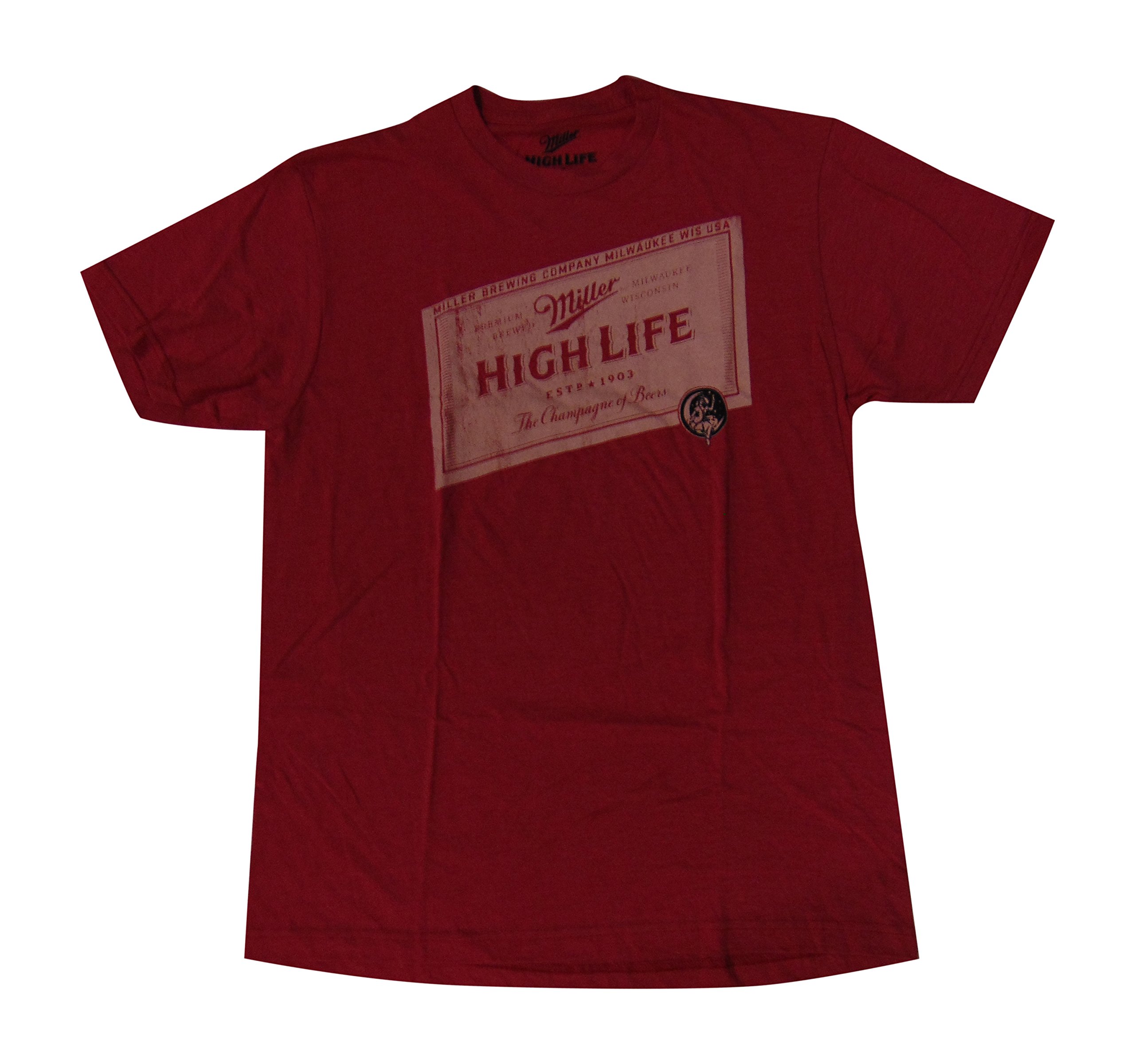 Classic Miller Highlife T-Shirt - Red Heather Vintage Beer Brand Apparel for Casual Wear & Outdoors