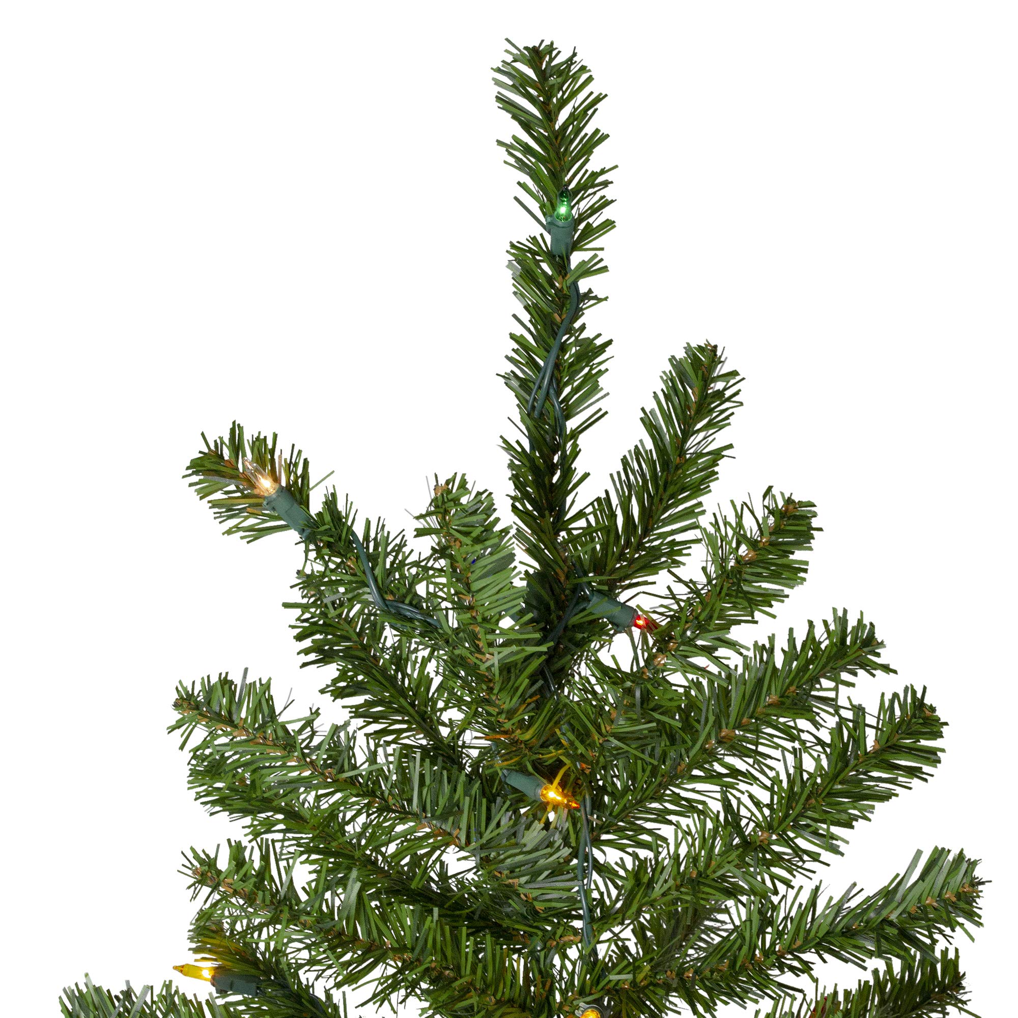 6.5 ft Pre-Lit Canadian Pine Artificial Pencil Christmas Tree with 300 Warm White LED Lights - Slim Holiday Decor for Small Spaces, Apartments & Office Desks