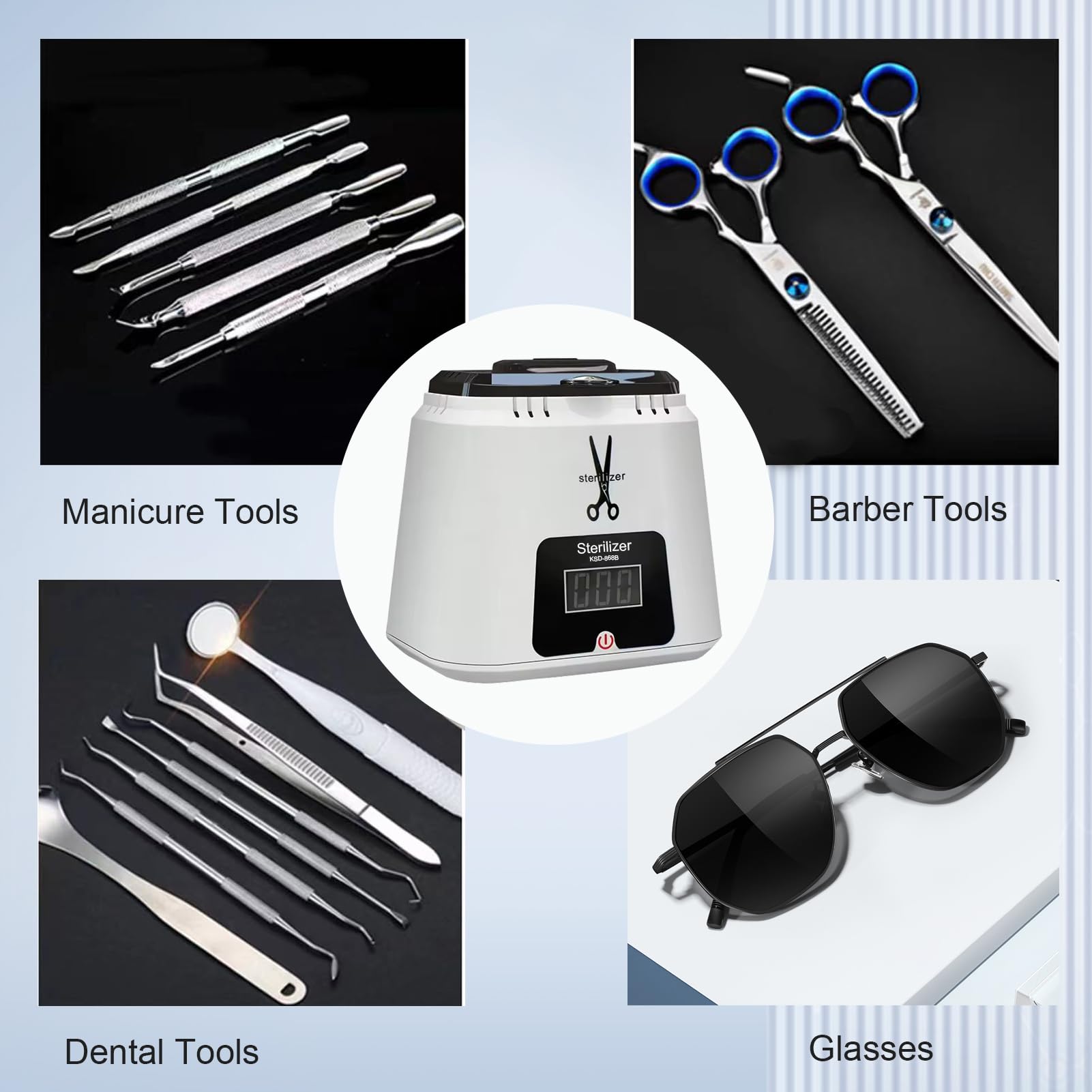 Portable High-Temperature Nail & Dental Tool Sterilizer with Glass Beads - Professional Manicure Salon Equipment for Sanitizing Metal Nail Art Tools | Perfect for Nail Salons, Beauty Spas & Home Use