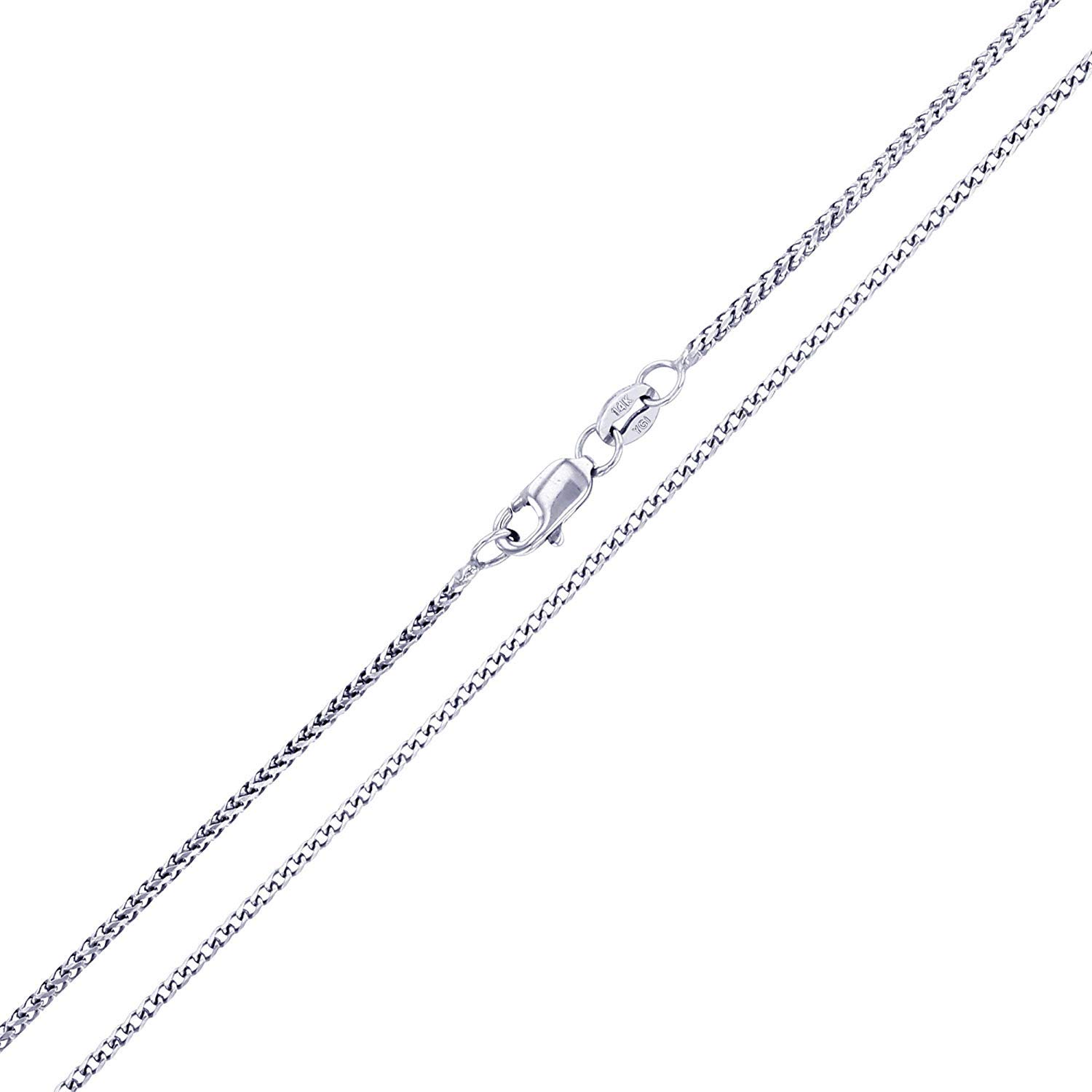 14K Solid Yellow or White Gold Franco Chain Necklace 1mm-5mm for Men & Women with Lobster Clasp | Italian Gold Chain Jewelry | Durable Everyday Wear for Gifts, Weddings & Special Occasions