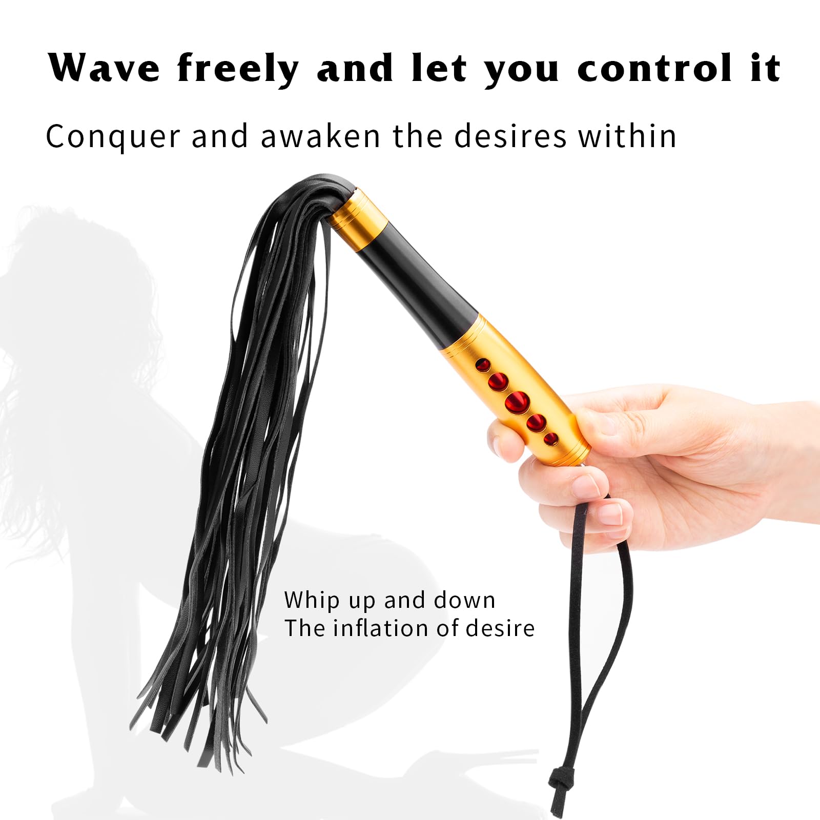 Premium BDSM Whip - Genuine Leather Flogger for Couples, Sensual Spanking Paddle & Adult Sex Toy - Perfect for Role Play, BDSM, and Intimate Bonding - Enhance Your Bedroom Experience with This Handcrafted Flogger