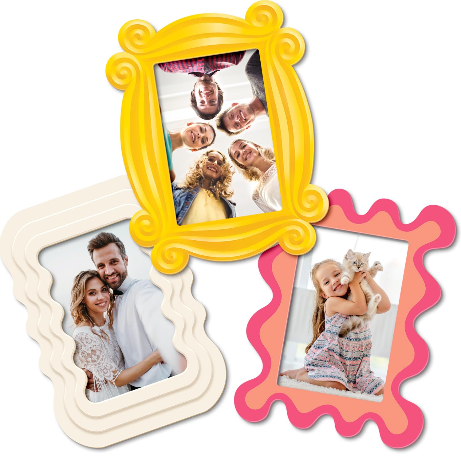 Magnetic Photo Frames 4x6 - 3 Pack Fun Refrigerator Picture Frames with Strong Magnets for Fridge, Locker, Office & Home Decor - Perfect for Displaying Family Photos, Artwork and Memorable Moments