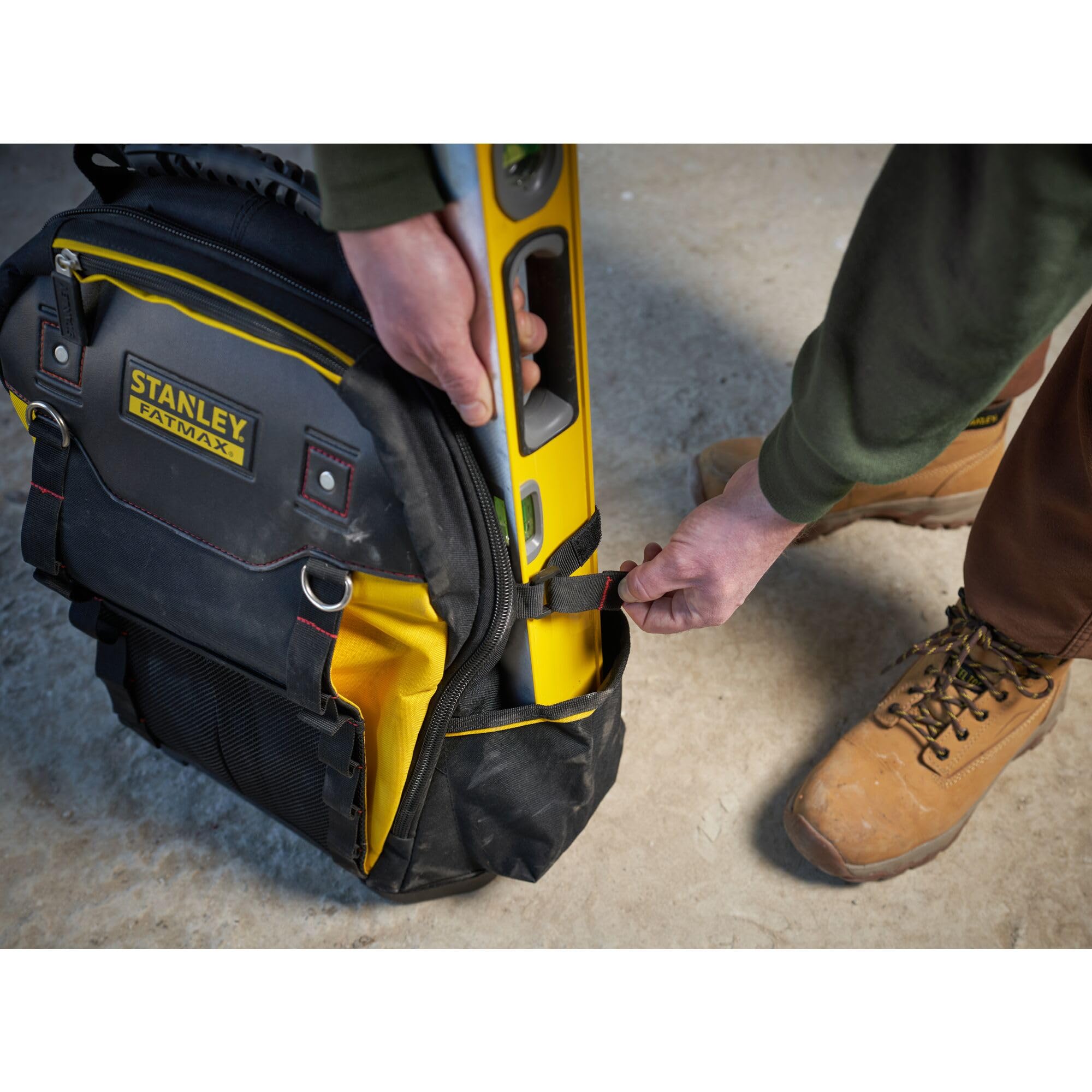 Stanley Heavy Duty Tool Backpack - Large Black Work Backpack for Construction, Tools & Equipment - Durable Storage for Job Sites, Camping & Outdoor Adventures