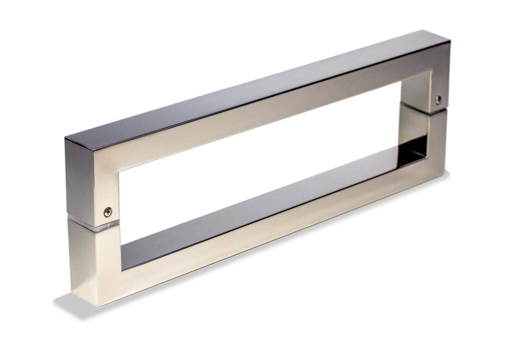 8 Inch Stainless Steel Square Bar Handle - Modern Chrome Finish for Entry, Shower, Sliding Barn & Interior/Exterior Doors | Durable Push Pull Hardware for Contemporary Homes & Commercial Spaces