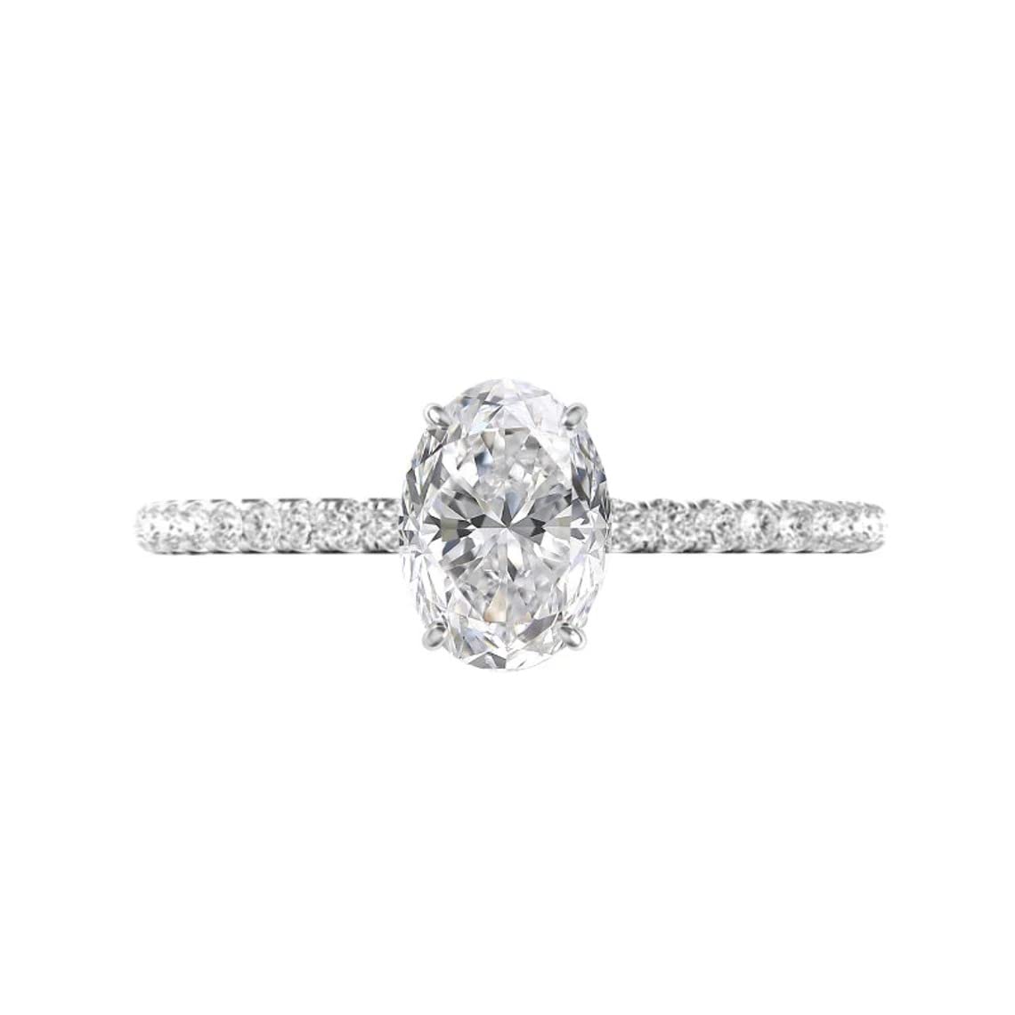 2 CT Oval Moissanite Engagement Ring Wedding Bridal Set, Diamond Alternative Solitaire Halo Ring in Vintage Silver - Perfect for Proposals, Anniversaries & Special Occasions