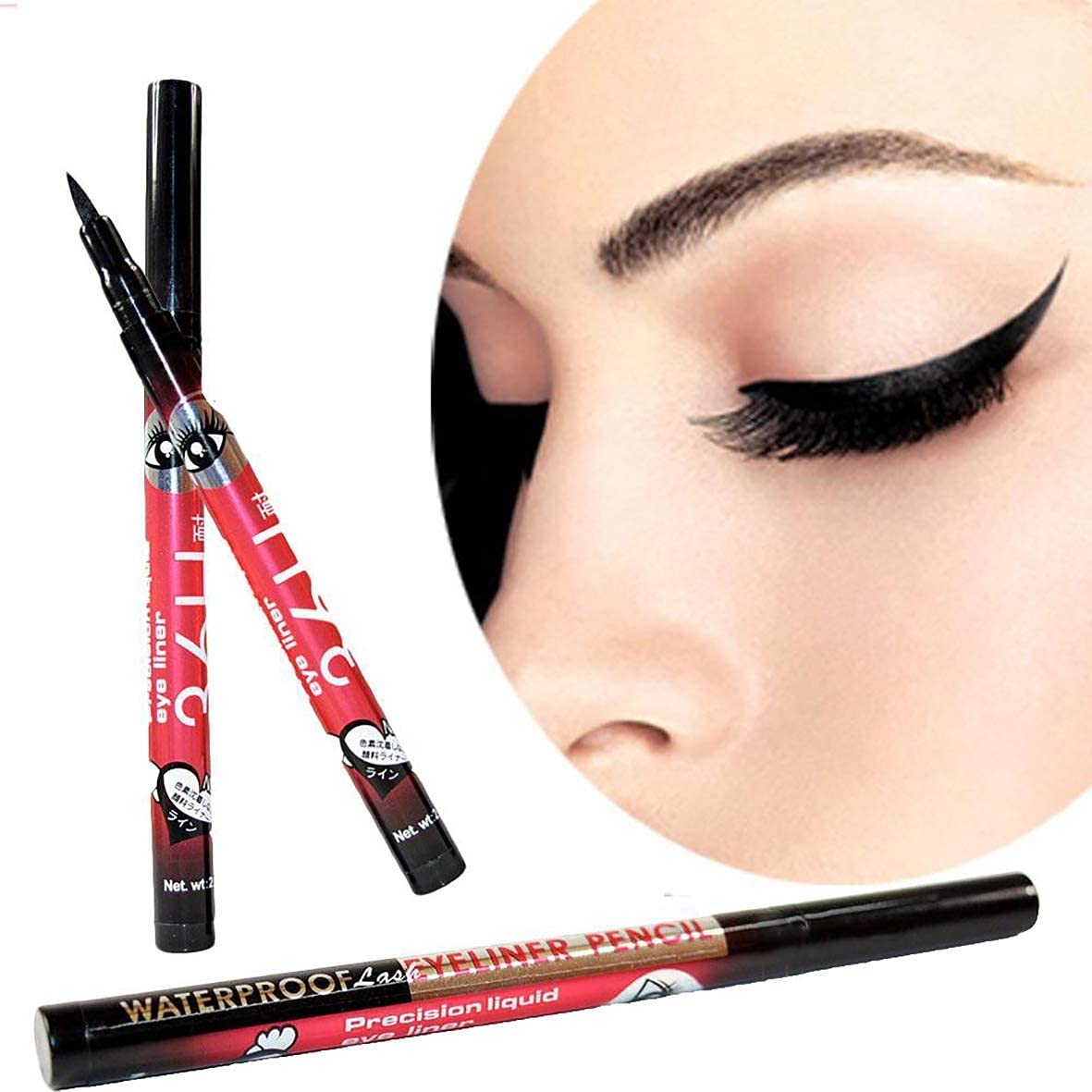 Willyard Beauty Waterproof Liquid Eyeliner Pencil - Ultra Precise Black Eyeliner for Long Lasting Makeup (3 Pack) | Perfect for Daily Wear, Party Looks & Professional Makeup Artists