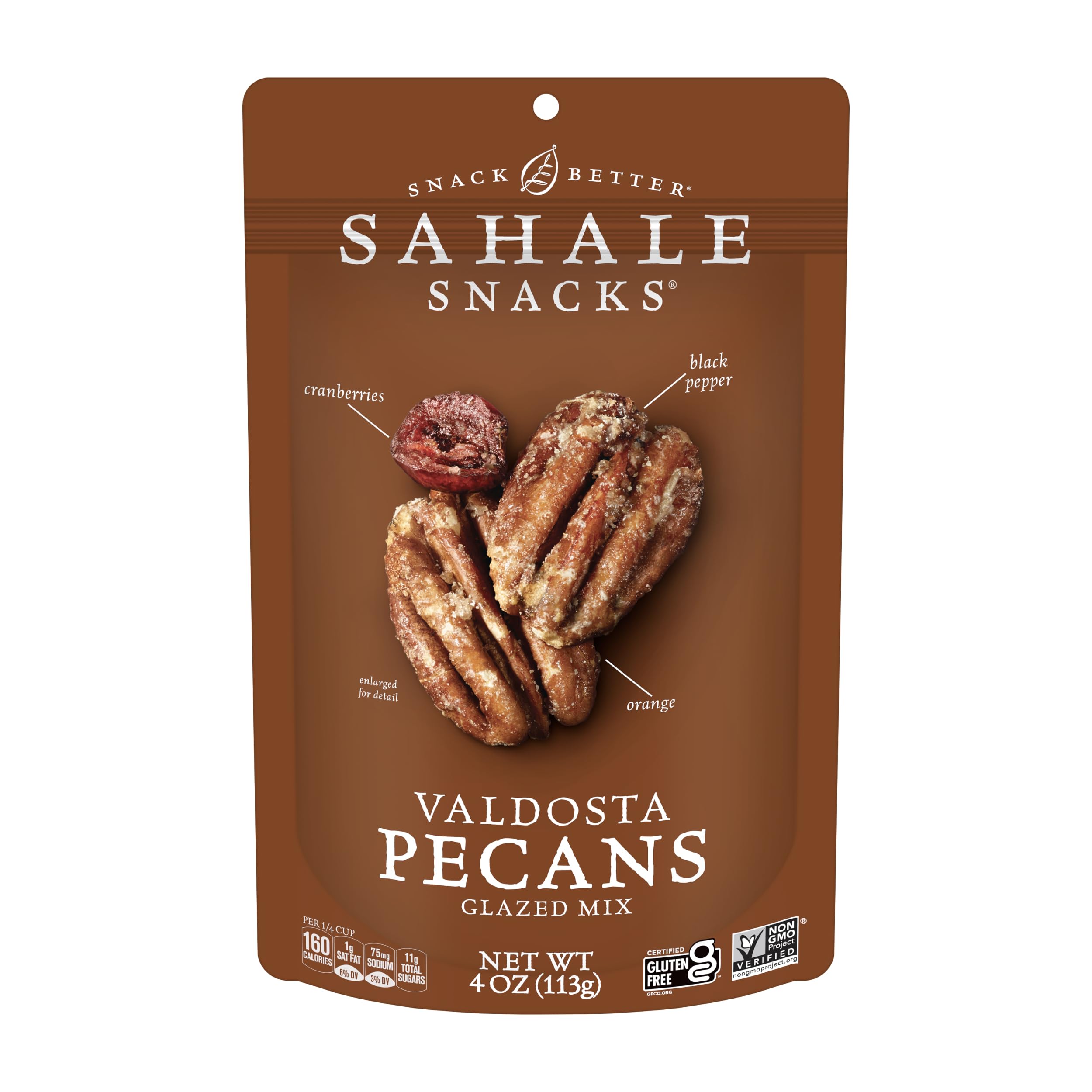 Sahale Snacks Valdosta Pecans Glazed Mix - 4oz (Pack of 6) | Premium Candied Pecans & Nuts Snack | Perfect for Office, Hiking, Travel & Gift Giving